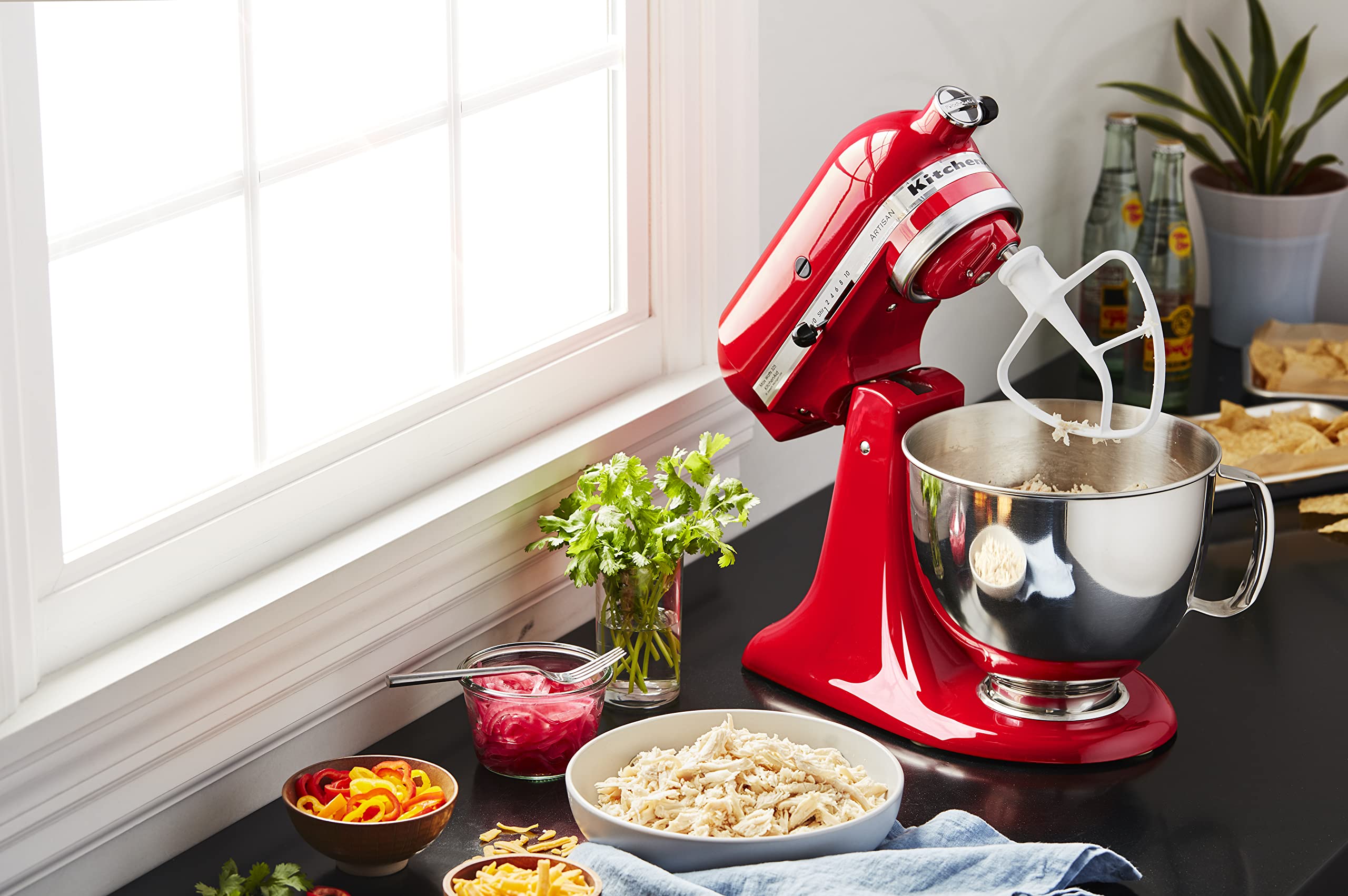 KitchenAid Artisan Series 5-Quart Tilt-Head Stand Mixer, Almond Cream, KSM150PSAC