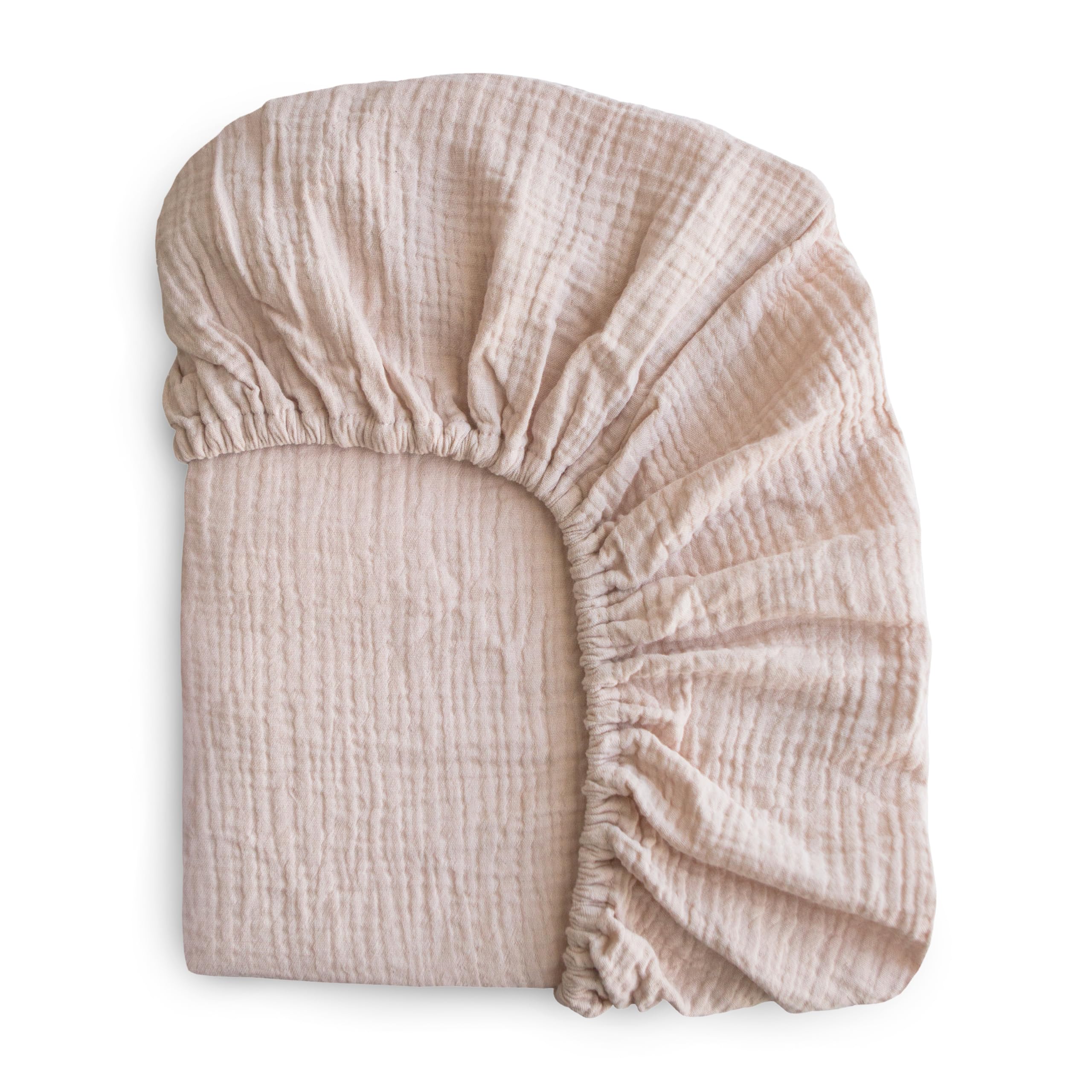 mushie Extra Soft Muslin Fitted Crib Sheet | 192 Thread Count | 28"x 52" (Fog)