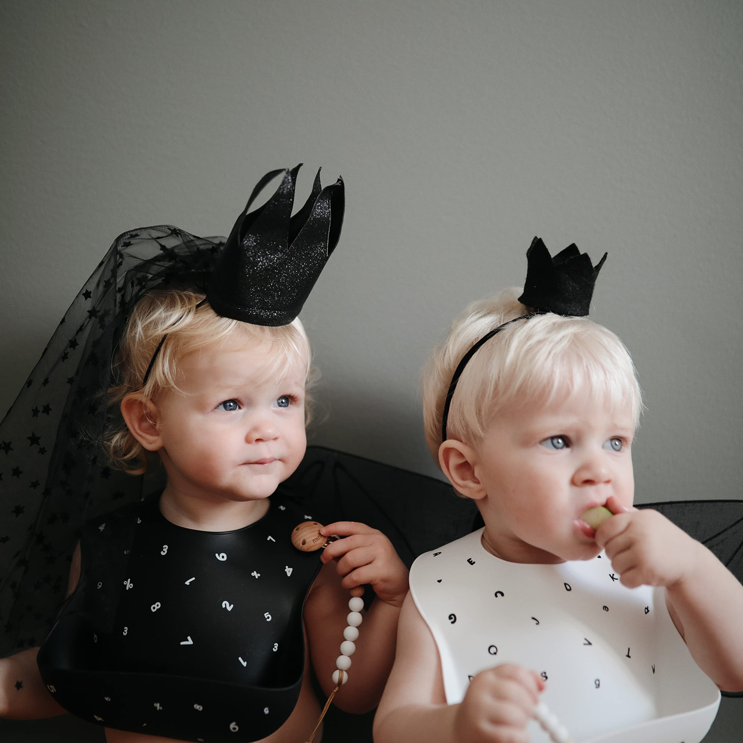 mushie Silicone Baby Bib | Adjustable Fit Waterproof Bibs (Whales)