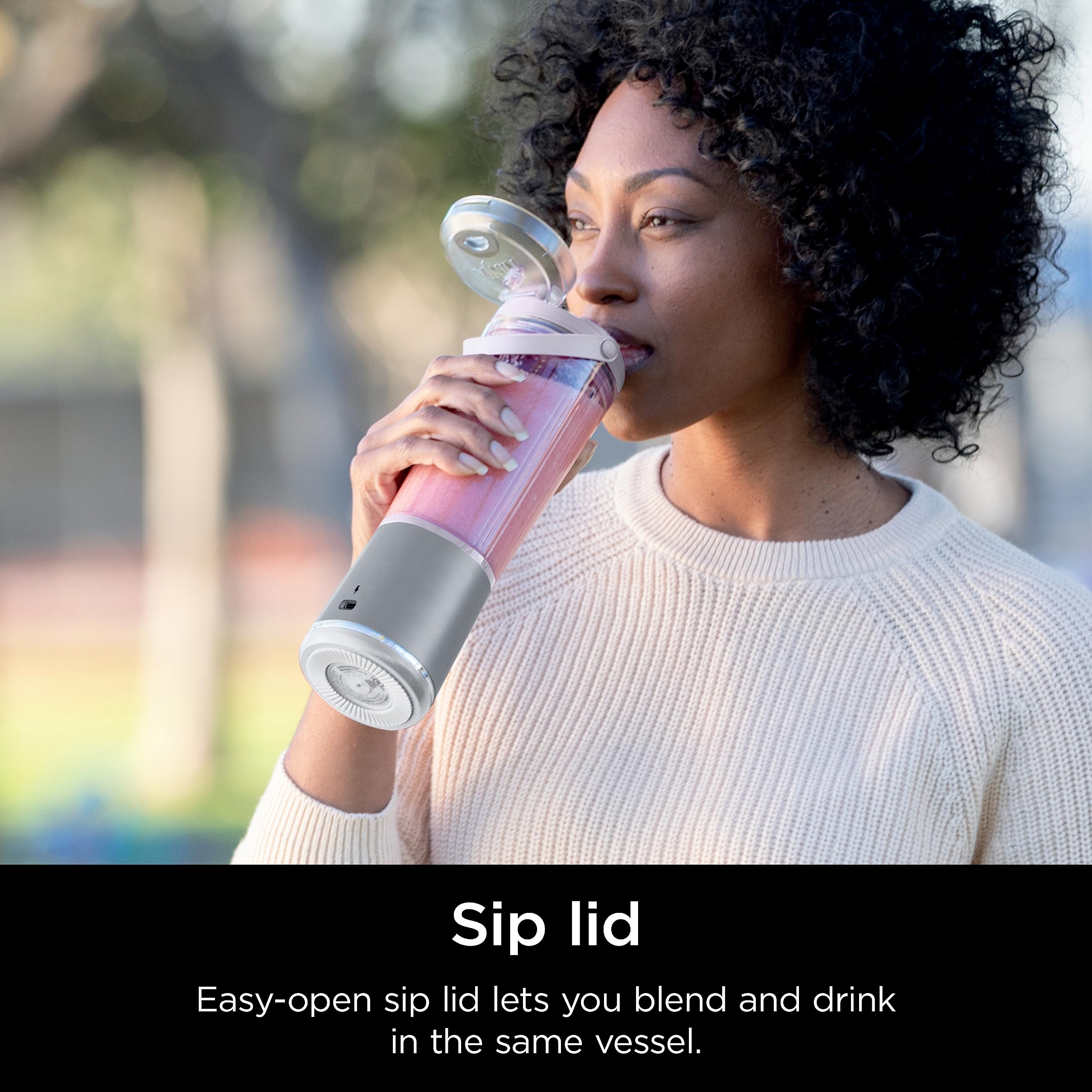Ninja Blast Portable Blender, Cordless, 18oz. Vessel, Personal Blender For-Shakes and Smoothies, BPA Free, Leakproof-Lid and Sip Spout, USB-C Rechargeable, Dishwasher Safe Parts, Tinted Pink, BC151PK