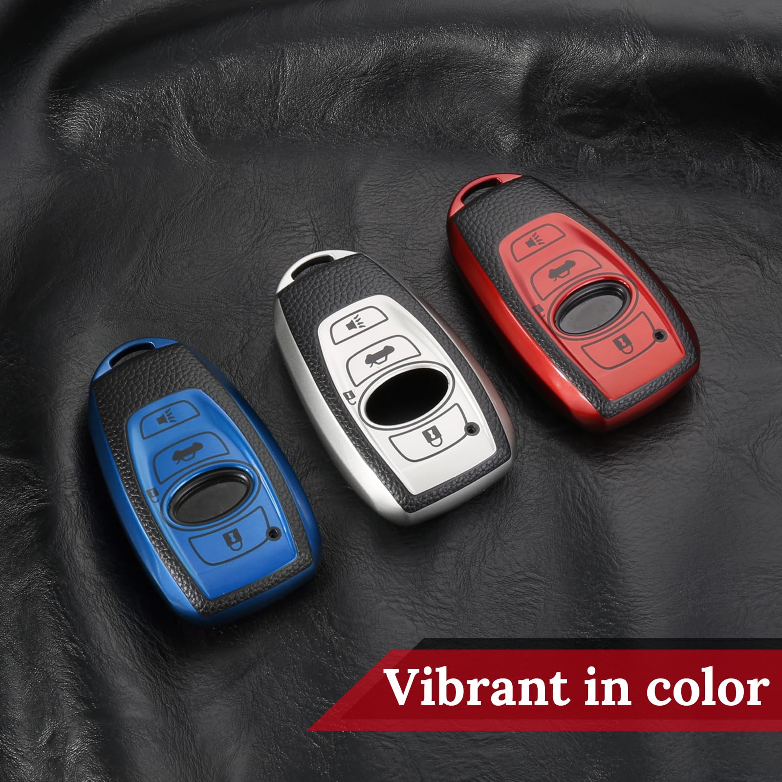 Cadillac Key Fob Cover with Metal Braided Rope Keychain, Upgraded Soft Key Case for 2015-2019 Escalade CTS SRX XT5 ATS STS CT6 (5 Button) (Gold Edge)