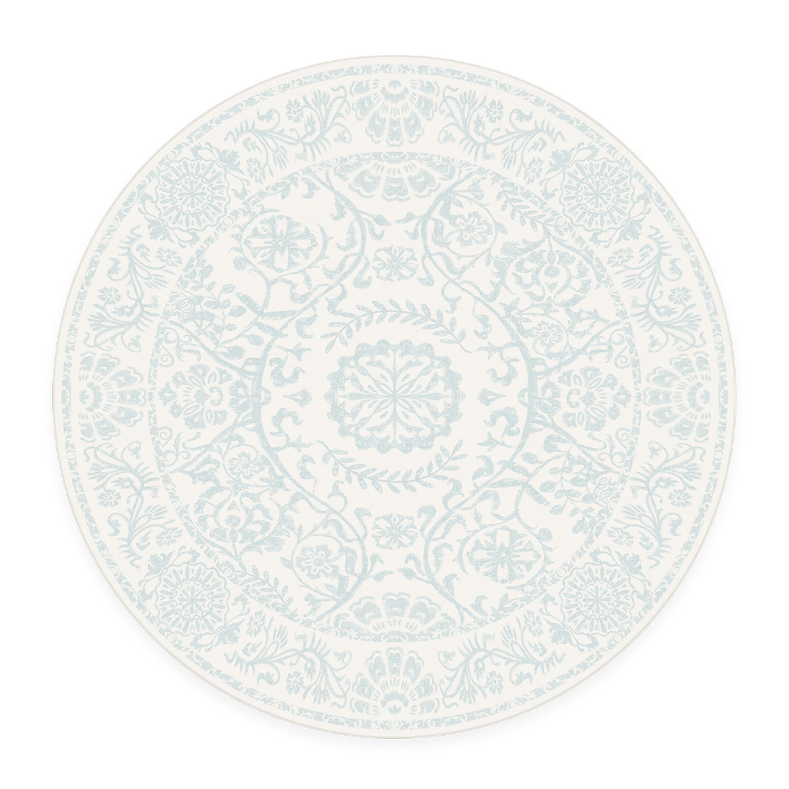 RUGGABLE Washable 2x3 Area Rug, Delphina Delft Blue, Premium Vintage Rugs for Living Room, Bedroom, Kitchen, Office, Classroom with Gripper Non Slip Pad