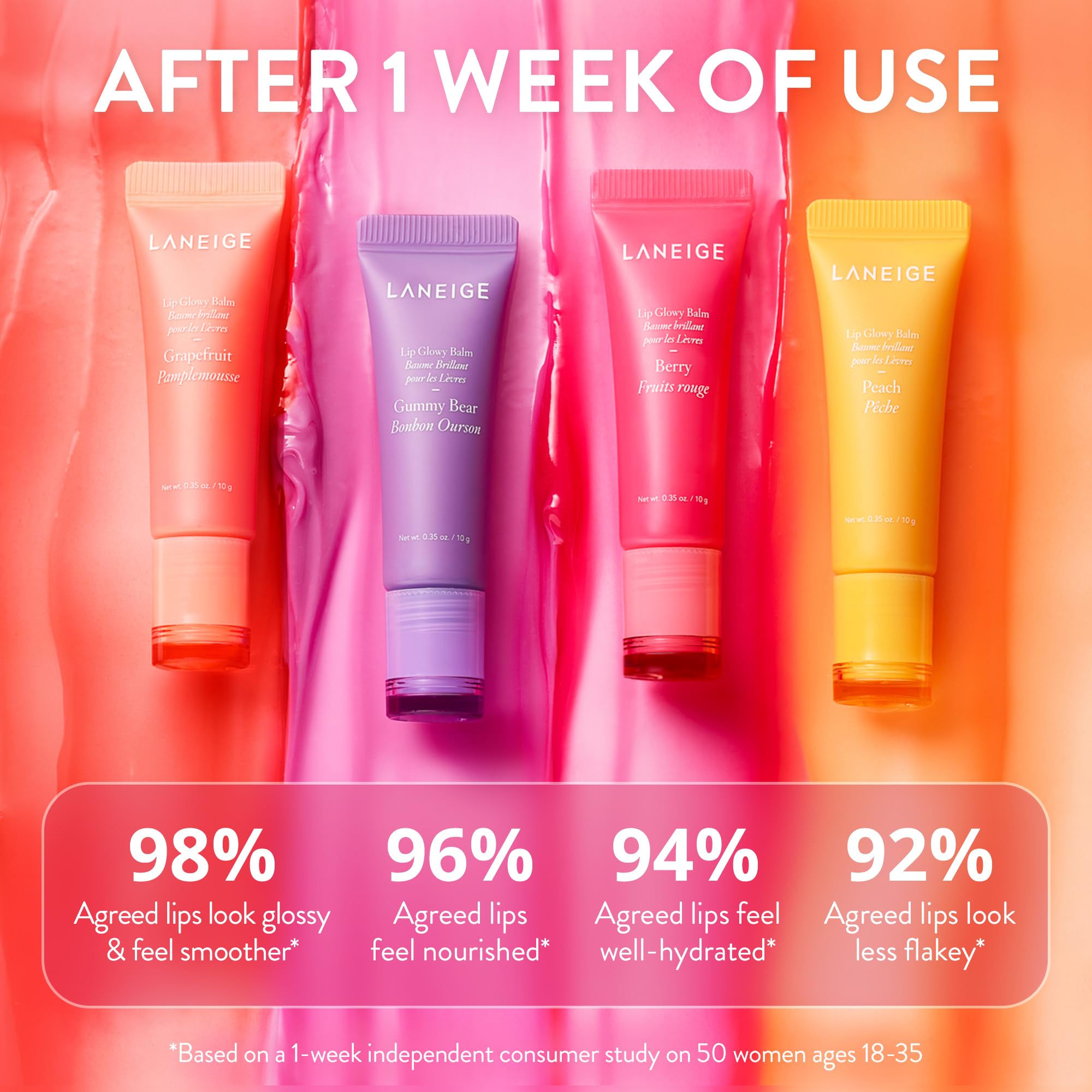 LANEIGE Lip Glowy Balm Hydrate, Glossy, Lightweight, Moisturize & Tint with Shea Butter