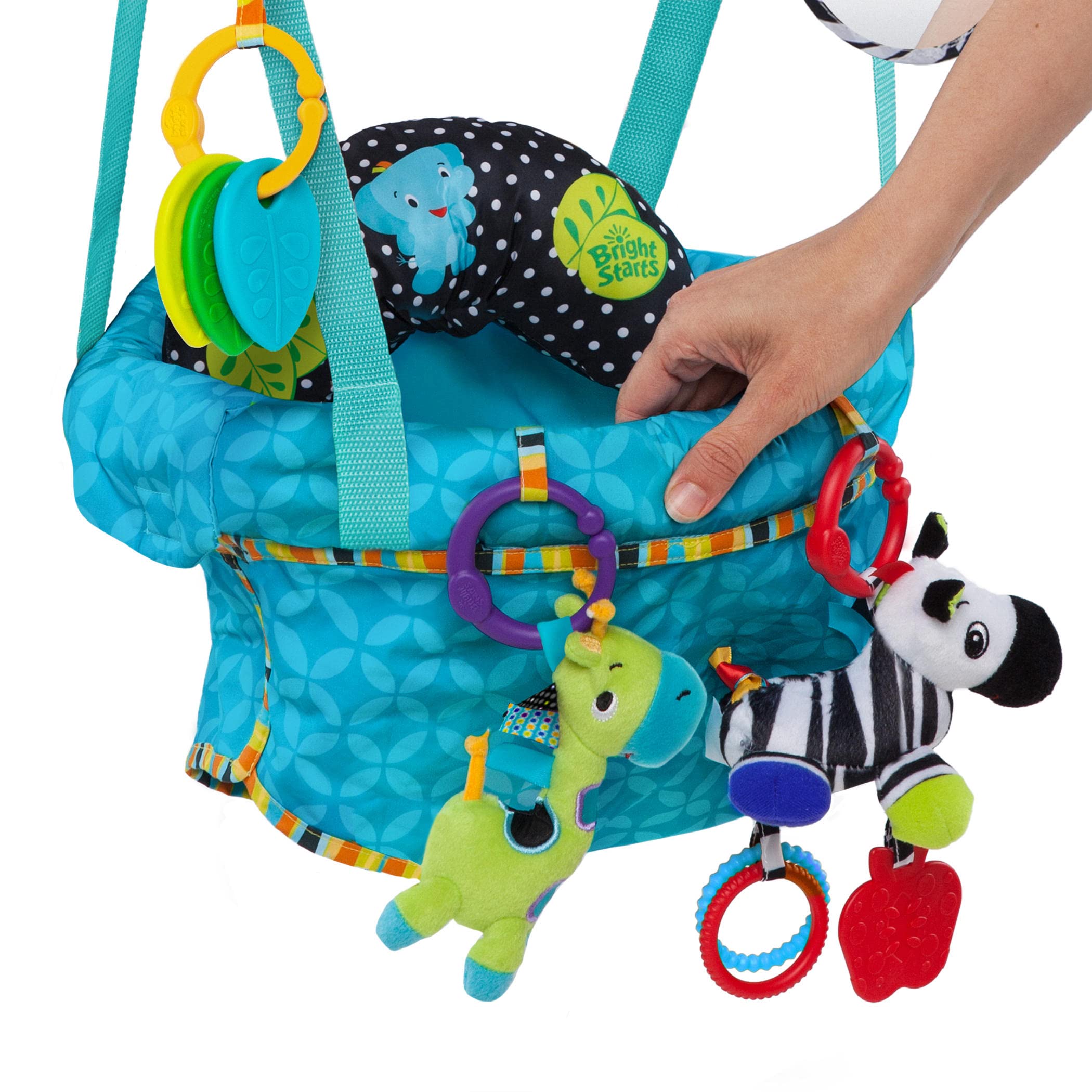 Bright Starts Playful Parade Door Jumper for Baby with Adjustable Strap, 6 Months and Up, Max Weight 26 lbs