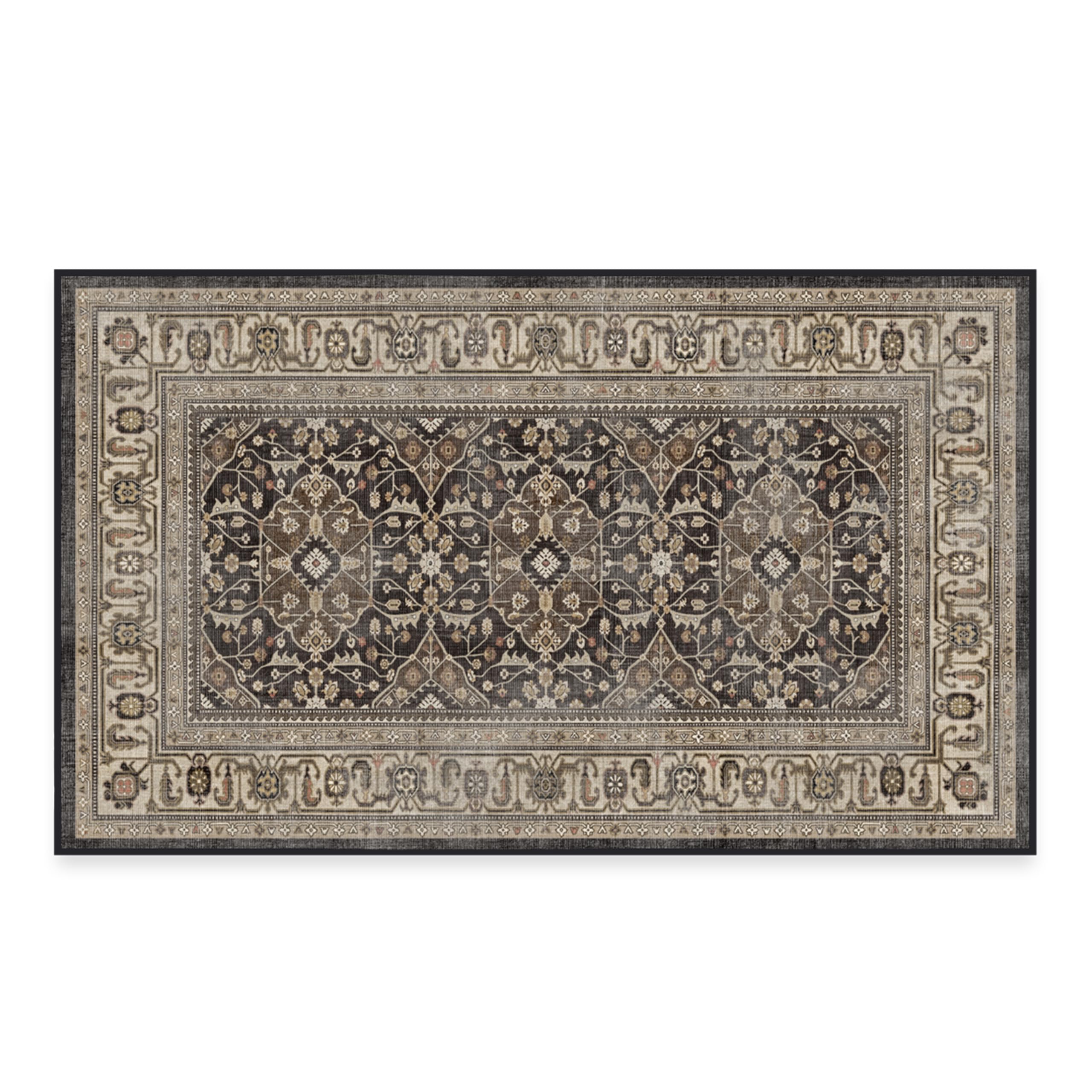 RUGGABLE – Alessia Dark Wood – Machine Washable Area Rug – Pet & Child Friendly – Stain & Water Resistant – Non-Slip – 5&