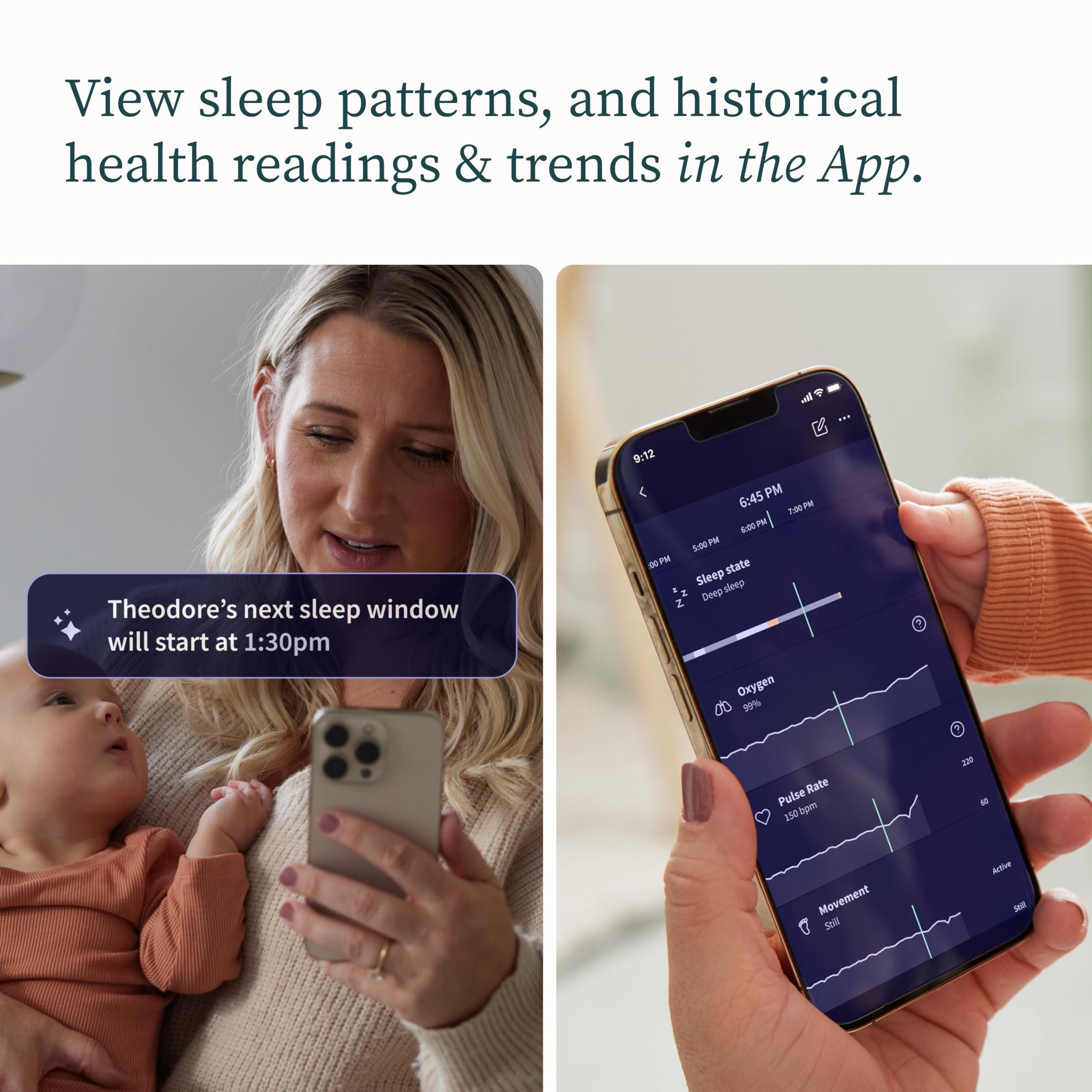 Owlet Dream Sock® - FDA-Cleared Smart Baby Monitor - Track Live Pulse (Heart) Rate, Oxygen In Infants - Receive Notifications - Bedtime Blue