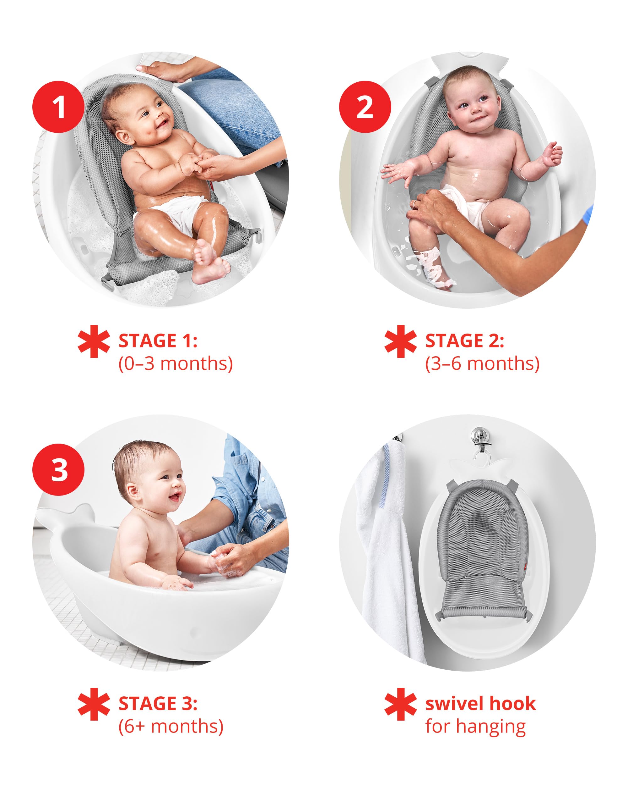 Skip Hop Moby Baby Bath Essential Set, Grey