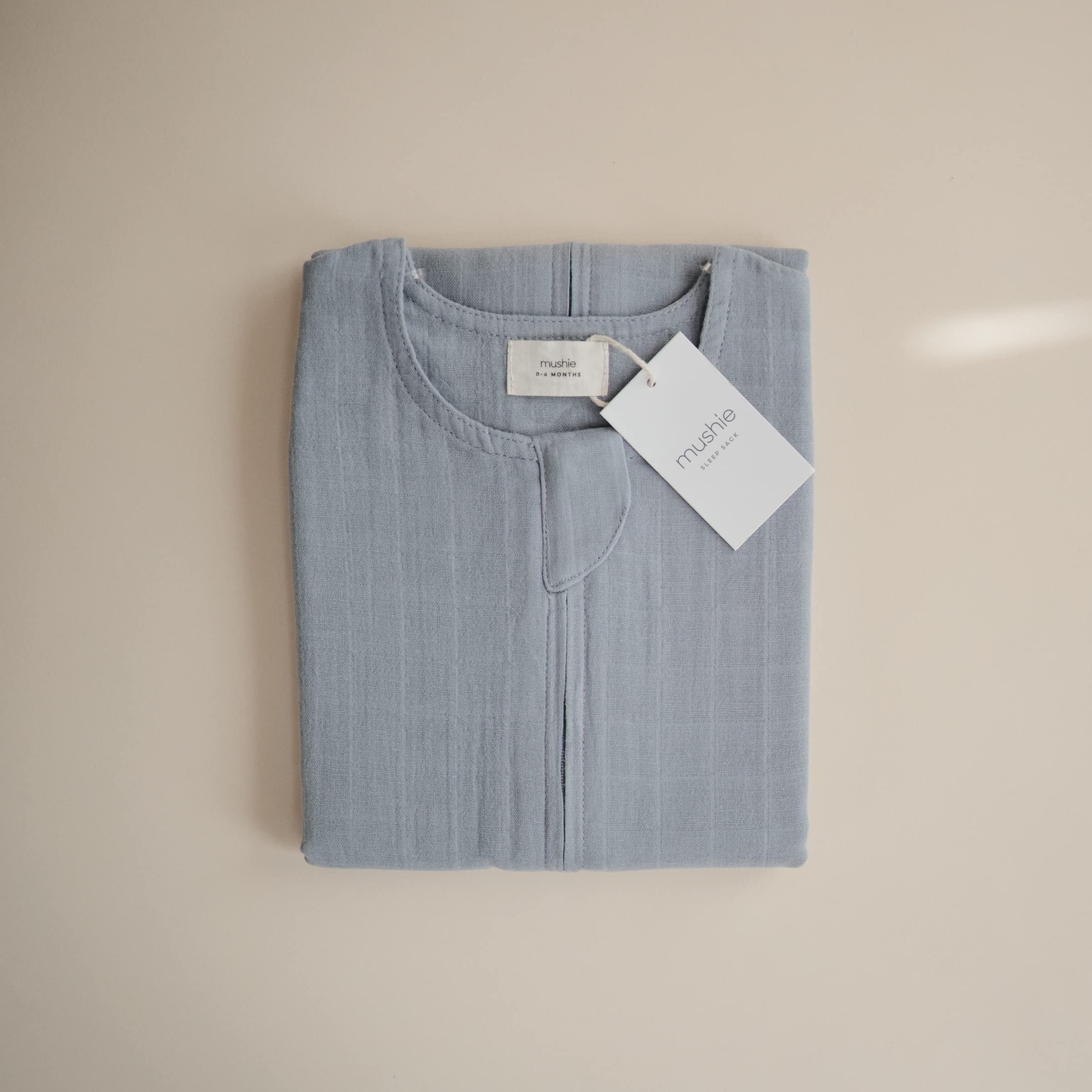 mushie Baby Wearable Blanket | 100% Organic Cotton Muslin | Sleeping Bag for Infants (Natural)