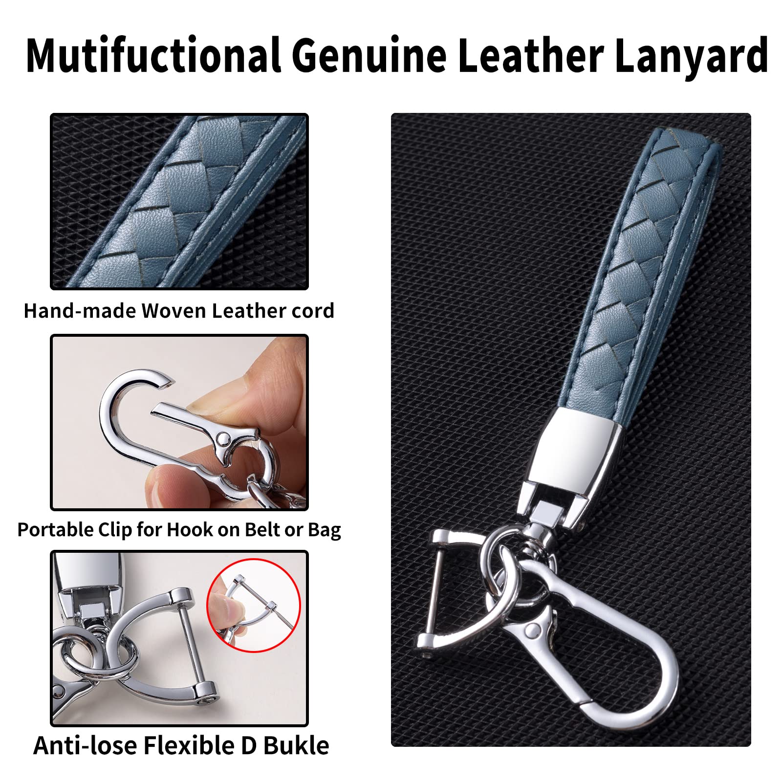 Compatible with VW Volkswagen Key Fob Cover with Leather Lanyard, Car Key Case Shell Protection for Volkswagen Tiguan Atlas Jetta Passat Golf Alltrack Smart Remote Control,Green