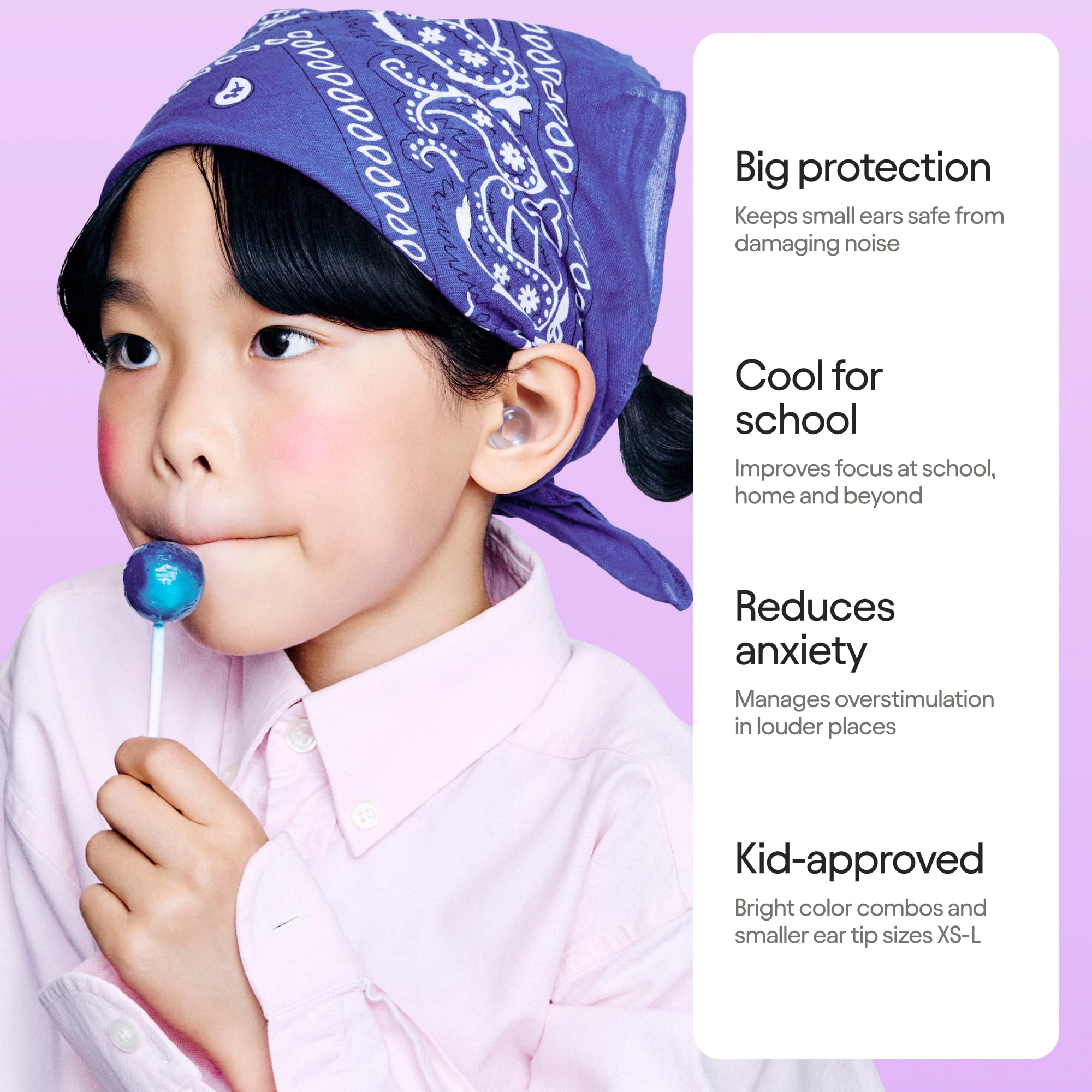 Loop Engage Kids 2 Ear Plugs (6-12yrs) – Reusable Everyday Noise Relief for Kids | Kids Earplugs for Focus, Anxiety, Stress, School, Home, Playtime – 16 dB Noise Reduction Ear Plugs