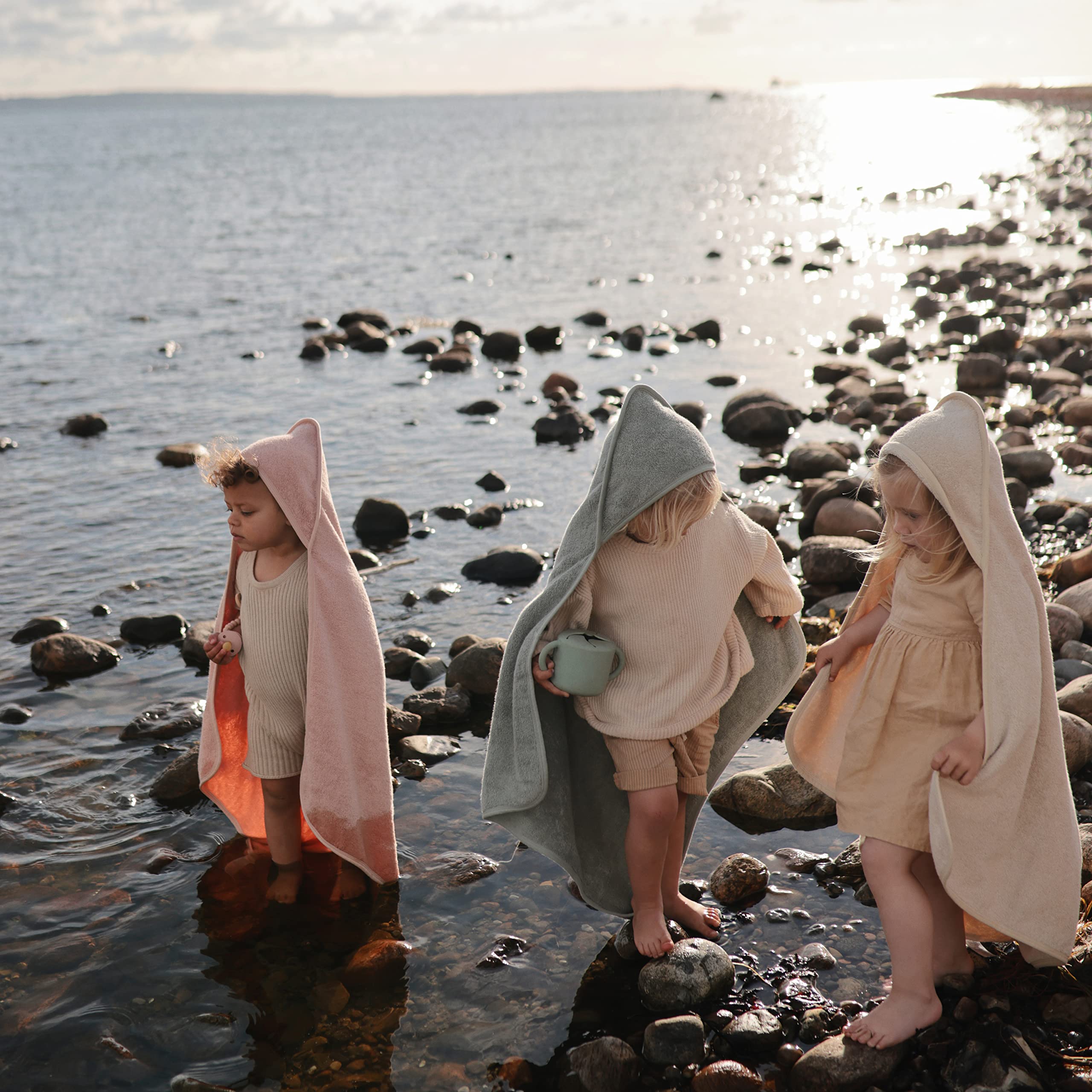 mushie Baby Hooded Towel | Organic Cotton (Moss)