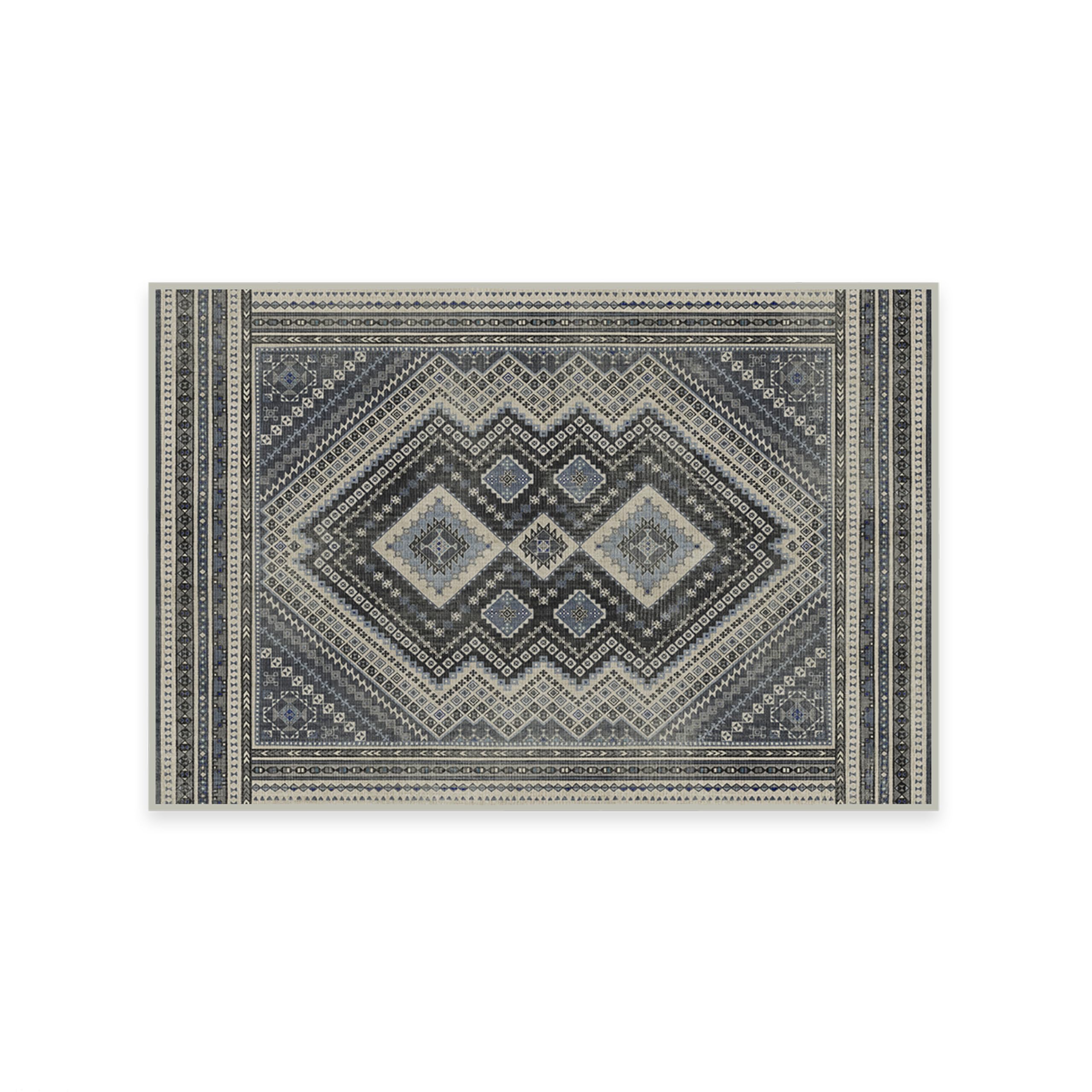 RUGGABLE Kaden Washable Rug - Perfect Vintage Area Rug for Living Room Bedroom Kitchen - Pet & Child Friendly - Stain & Water Resistant - Amber Red 3&