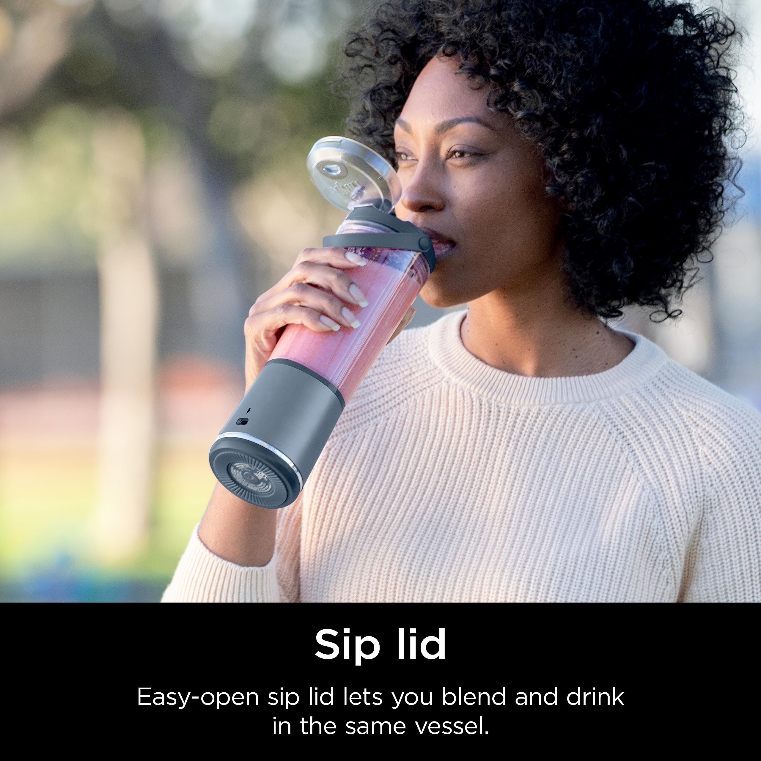 Ninja Blast Portable Blender, Cordless, 18oz. Vessel, Personal Blender For-Shakes and Smoothies, BPA Free, Leakproof-Lid and Sip Spout, USB-C Rechargeable, Dishwasher Safe Parts, Tinted Pink, BC151PK