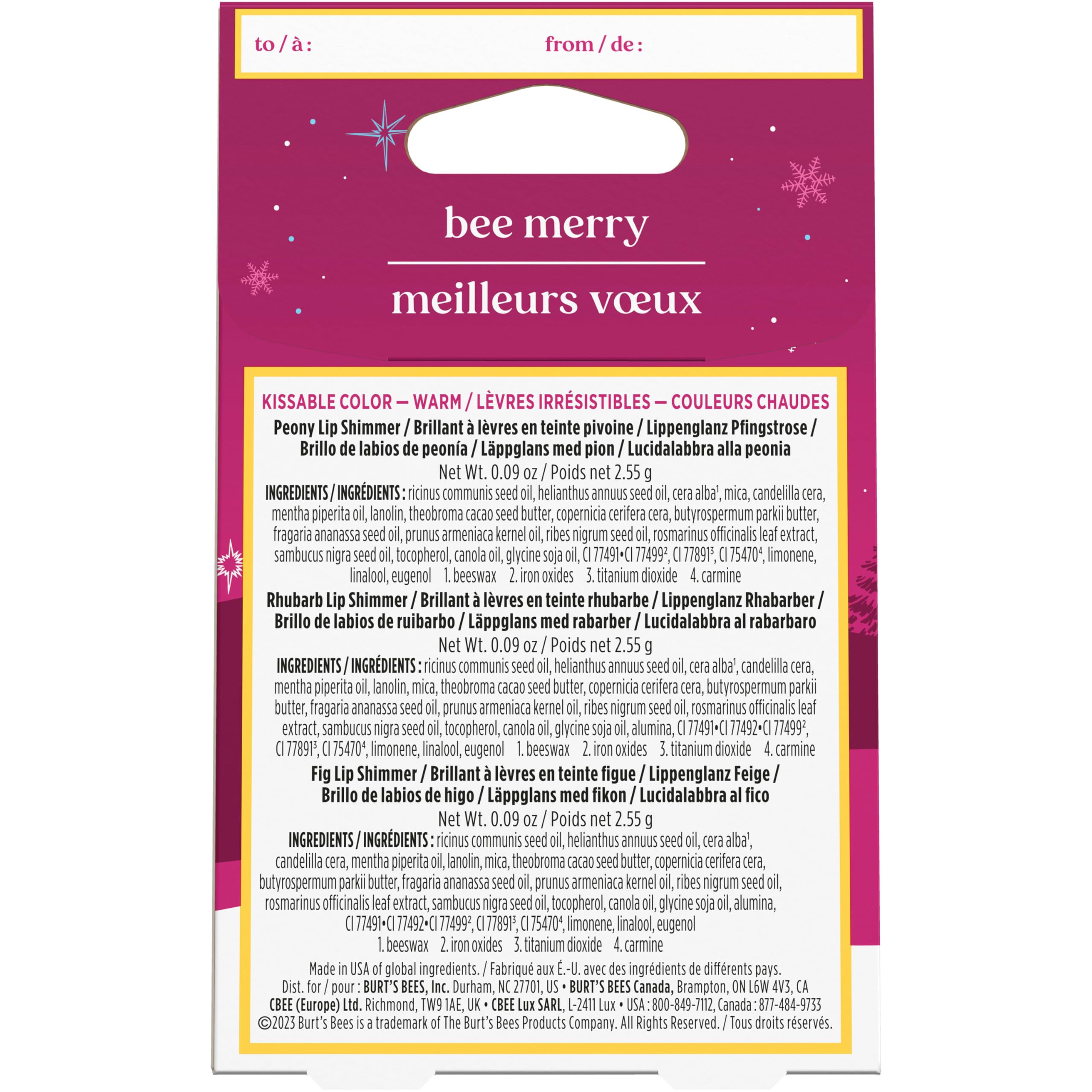 Burt’s Bees Christmas Gifts, 4 Lip Balm Stocking Stuffers Products, Beeswax Bounty Classic Set - Original Beeswax Moisturizing Lip Balm (4-Pack)