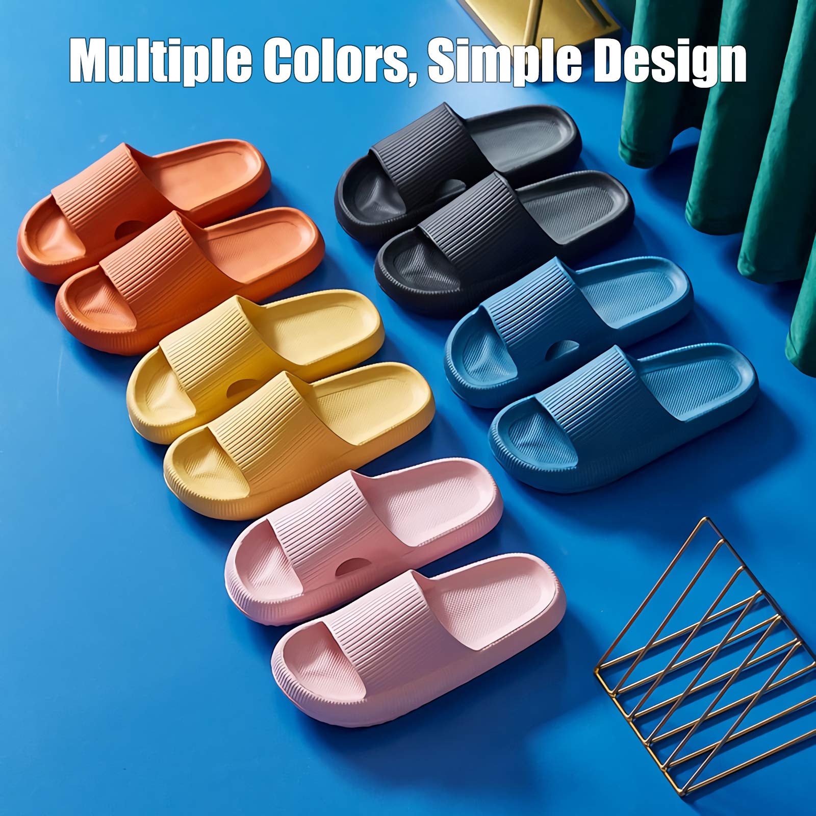 rosyclo Cloud Slippers for Women and Men, Pillow House Slippers Shower Shoes Indoor Slides Bathroom Sandals, Ultimate Comfort, Lightweight, Thick Sole, Non-Slip, Easy to Clean
