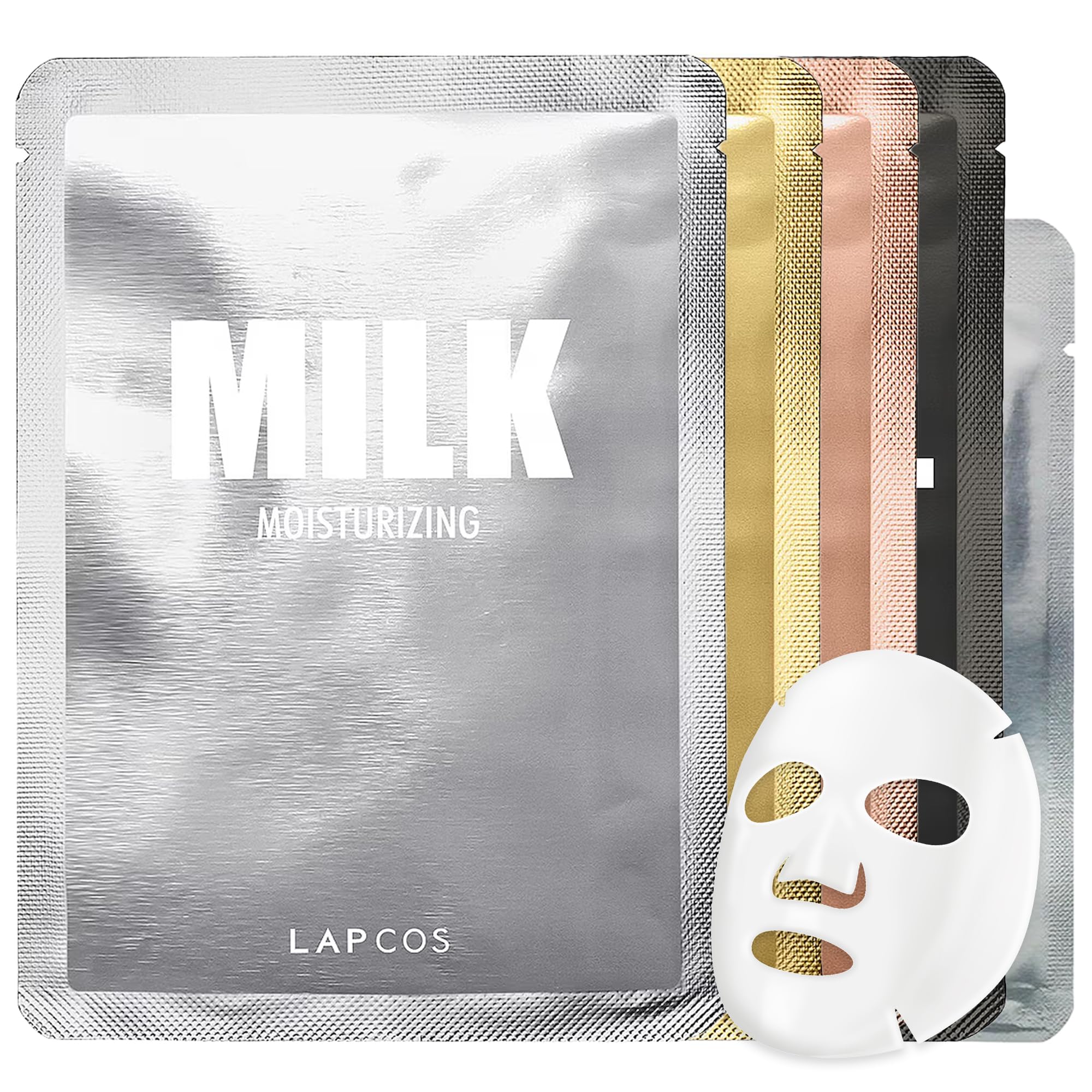 LAPCOS Pearl Sheet Mask, Daily Face Mask with Probiotics to Brighten and Clarify Skin, Korean Beauty Favorite, 5-Pack