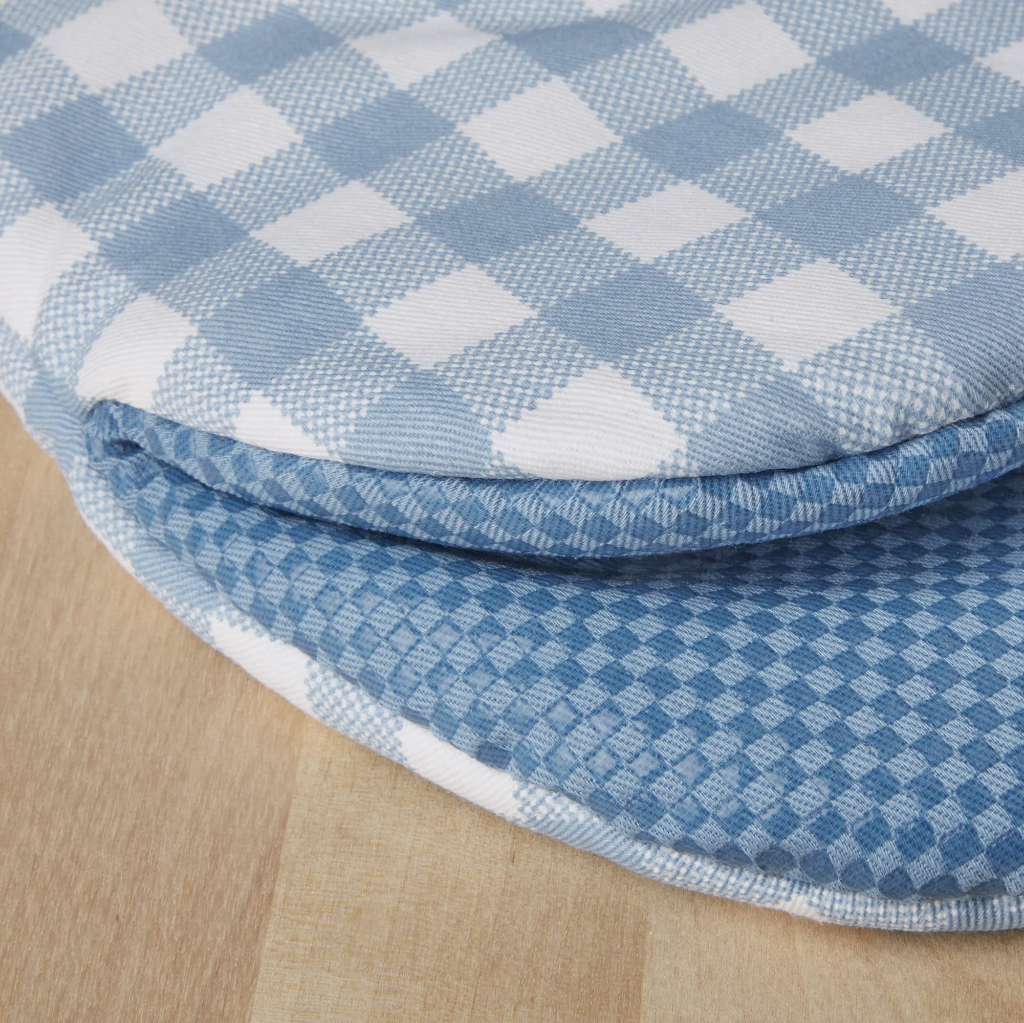 KitchenAid Gingham Mini Oven Mitt 2-Pack Set, Milkshake Tan, 5.5"x8"
