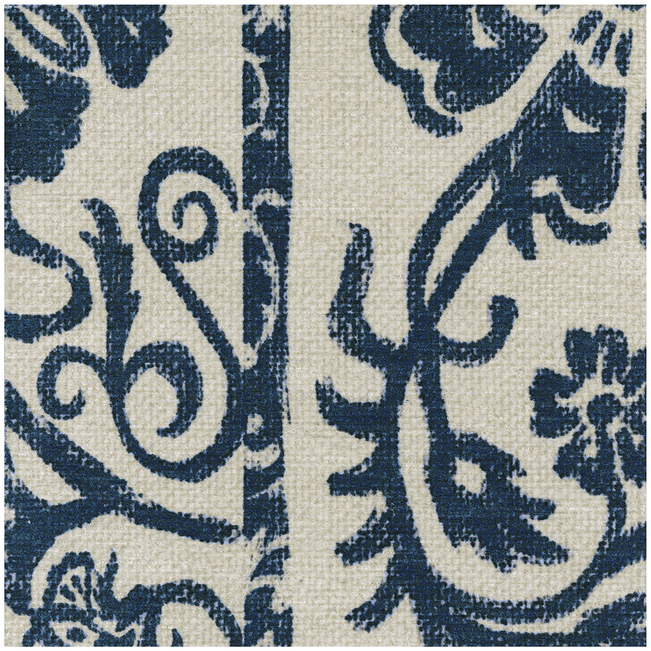 RUGGABLE Washable 2x3 Area Rug, Delphina Delft Blue, Premium Vintage Rugs for Living Room, Bedroom, Kitchen, Office, Classroom with Gripper Non Slip Pad