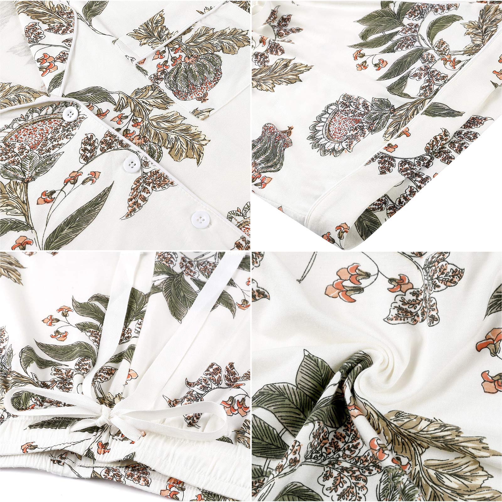 Senert Pajamas Set For Women Short Sleeve Sleepwear Soft Button Down Pjs Set Nightwear Lounge Sets S-XXL