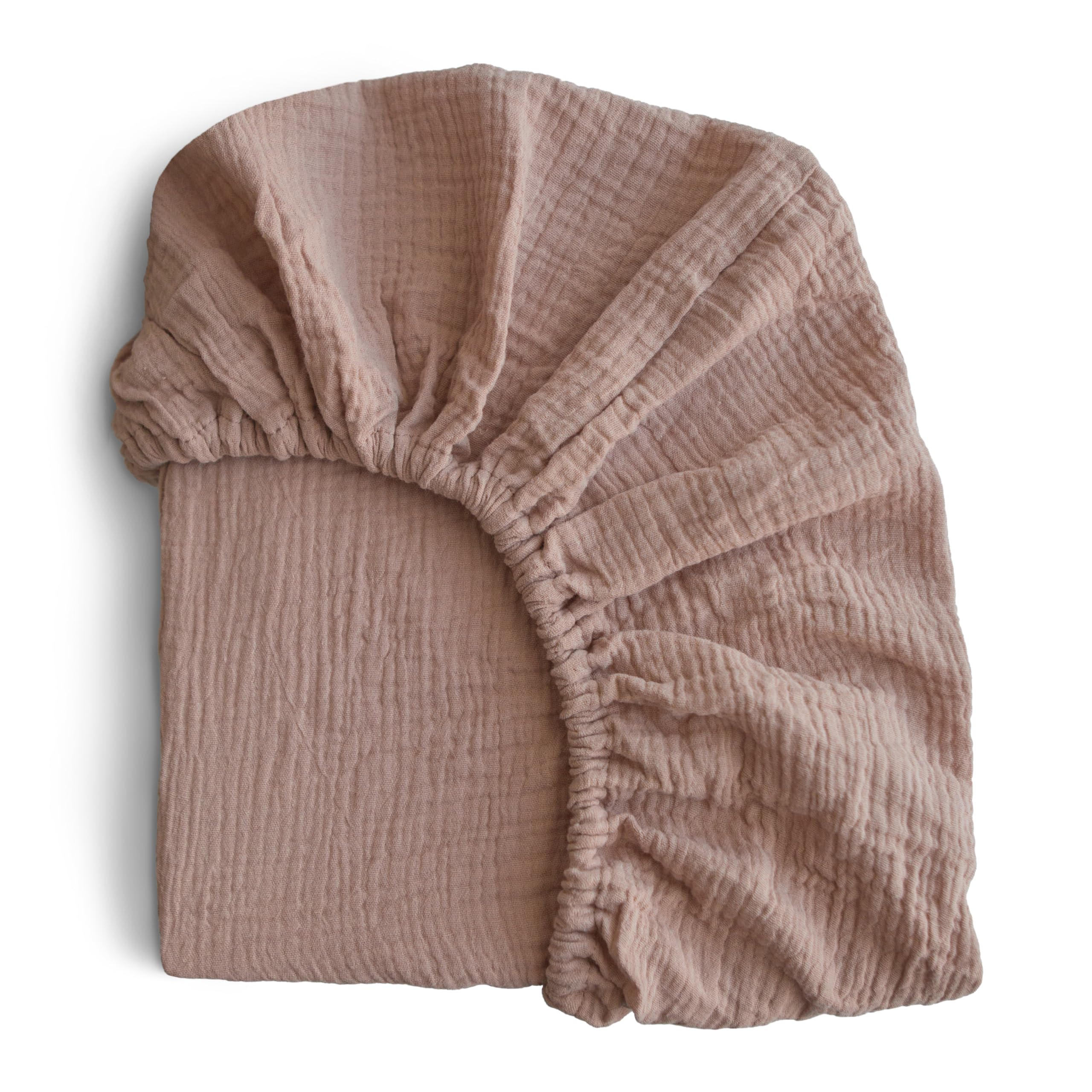 mushie Extra Soft Muslin Fitted Crib Sheet | 192 Thread Count | 28"x 52" (Fog)