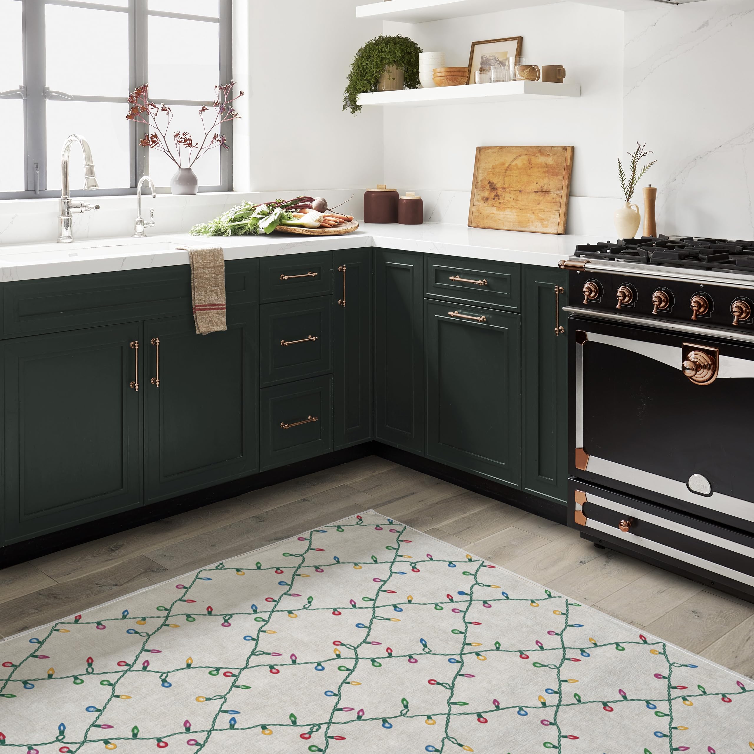 RUGGABLE Winter Plaid Washable Rug - Perfect Holiday Area Rug for Living Room Bedroom Kitchen - Pet & Child Friendly - Stain & Water Resistant - Dress Stewart Tartan Plaid 3&