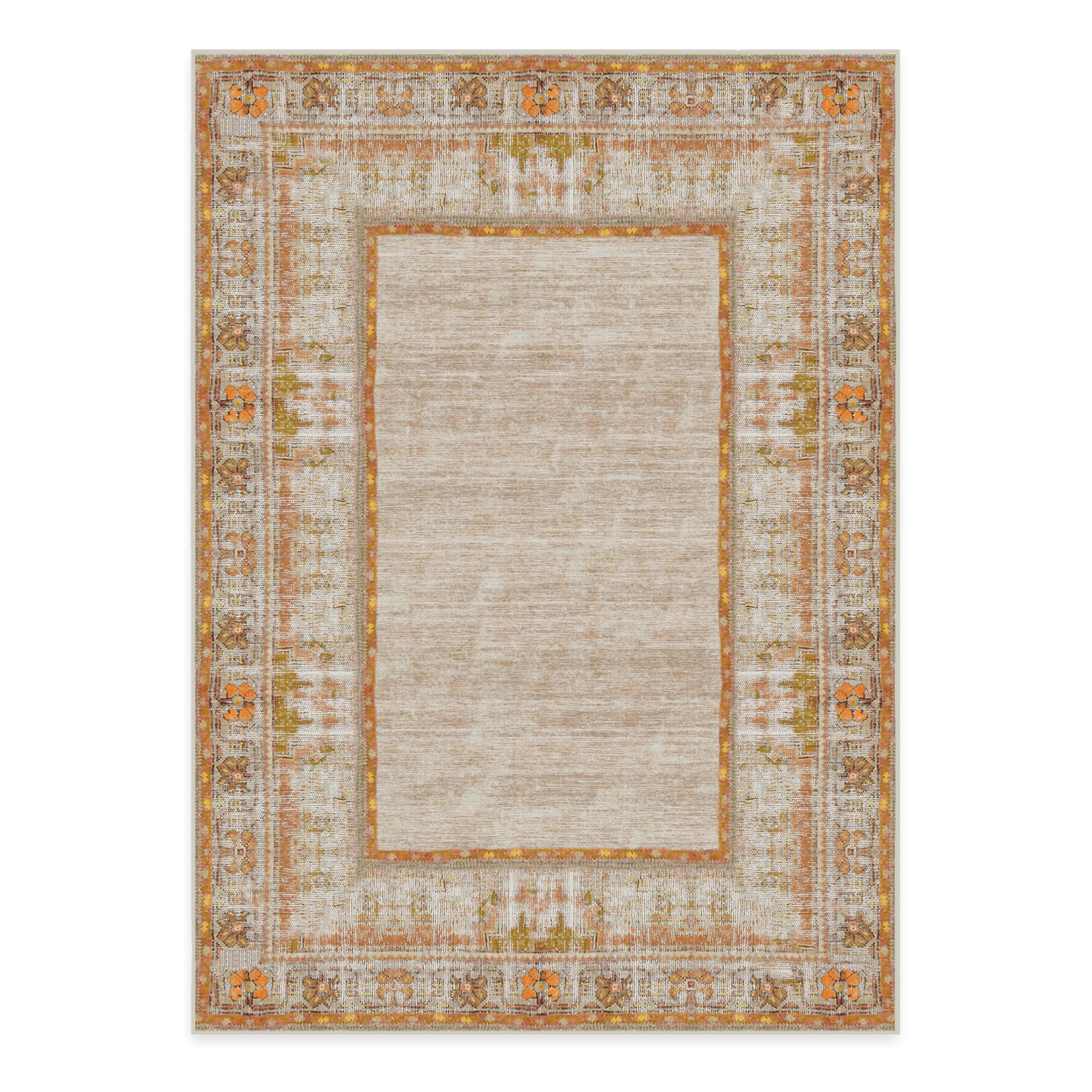 RUGGABLE Zinnia Runner Rug - Perfect Boho Washable Rug for Entryway Hallway Kitchen - Pet & Child Friendly - Stain & Water Resistant - Grey 2.5&