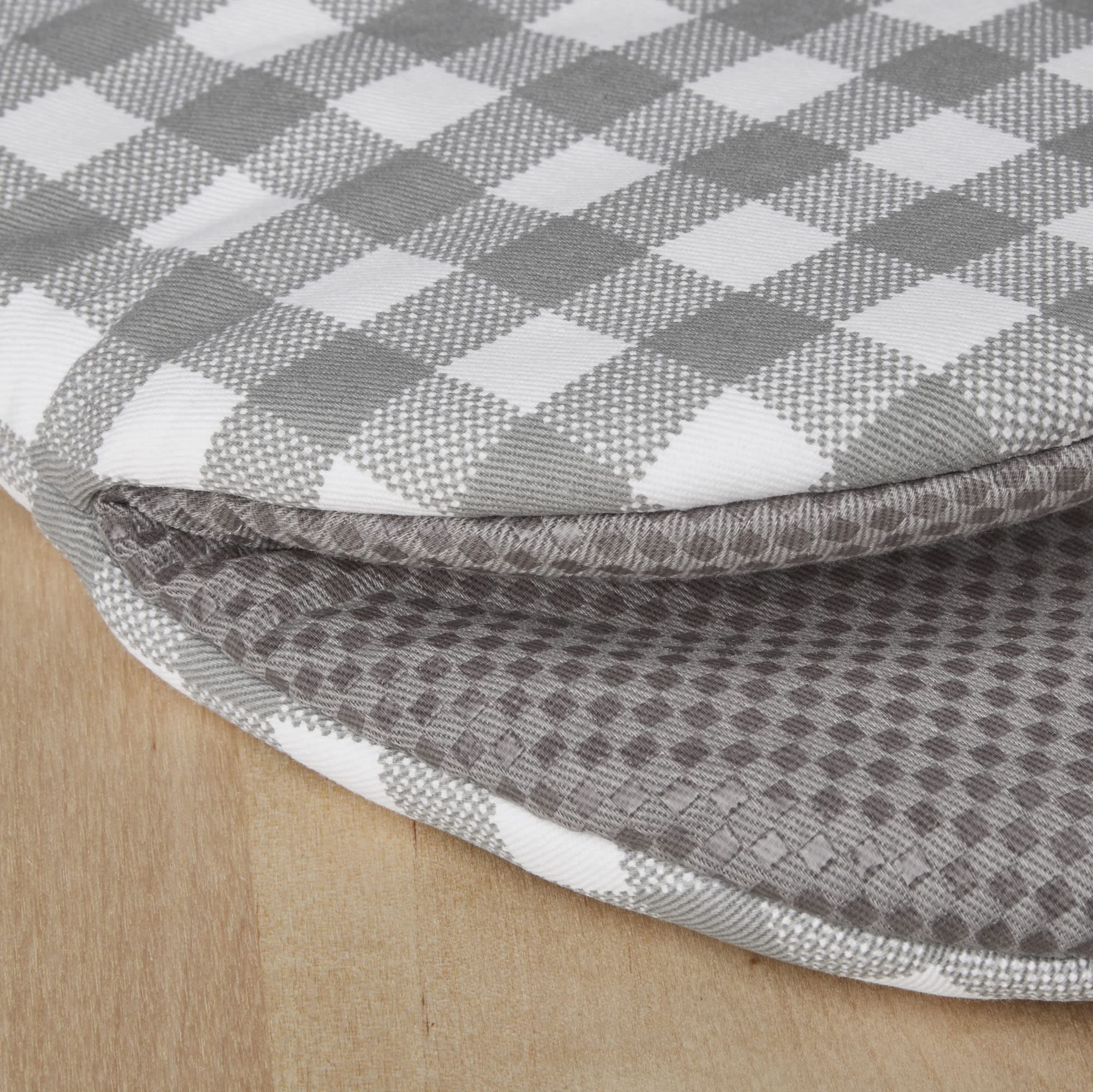 KitchenAid Gingham Mini Oven Mitt 2-Pack Set, Milkshake Tan, 5.5"x8"