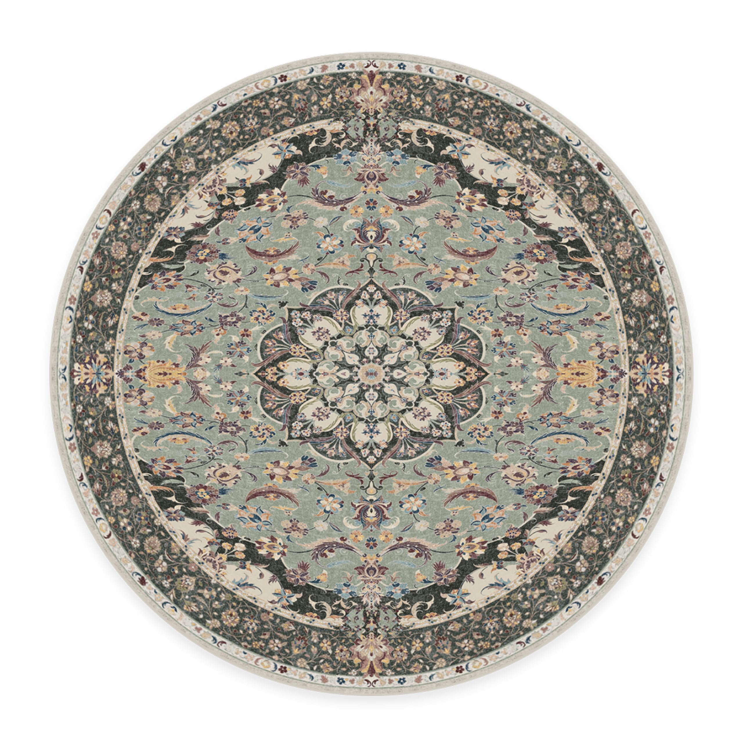 RUGGABLE Sima Washable Rug - Perfect Vintage Area Rug for Living Room Bedroom Kitchen - Pet & Child Friendly - Stain & Water Resistant - Royal Blue 2&