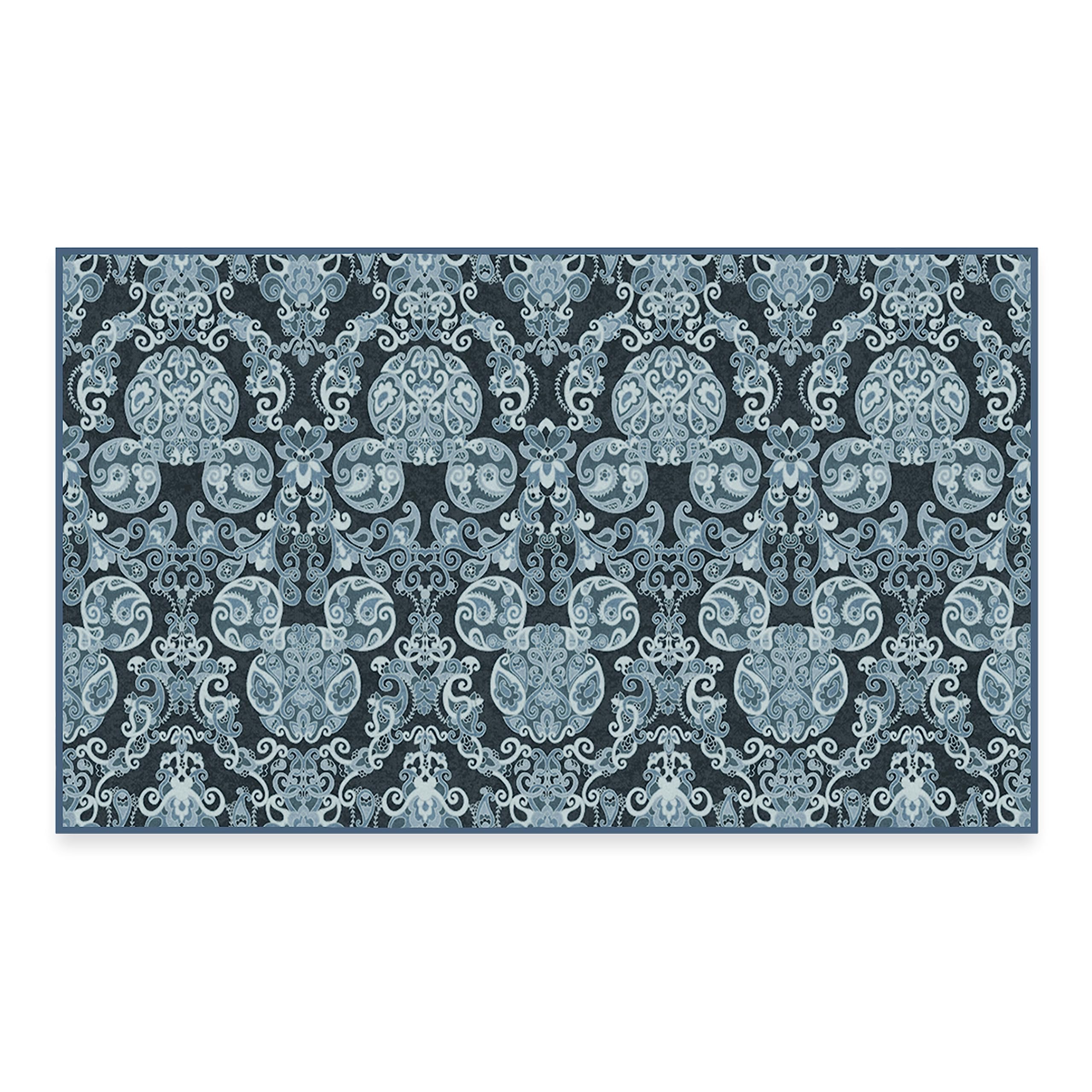 RUGGABLE Disney Traditional Mickey Mouse Washable Rug - Perfect Area Rug for Nursery Playroom Kids Room - Pet & Child Friendly - Stain & Water Resistant - Damask Grey 3&