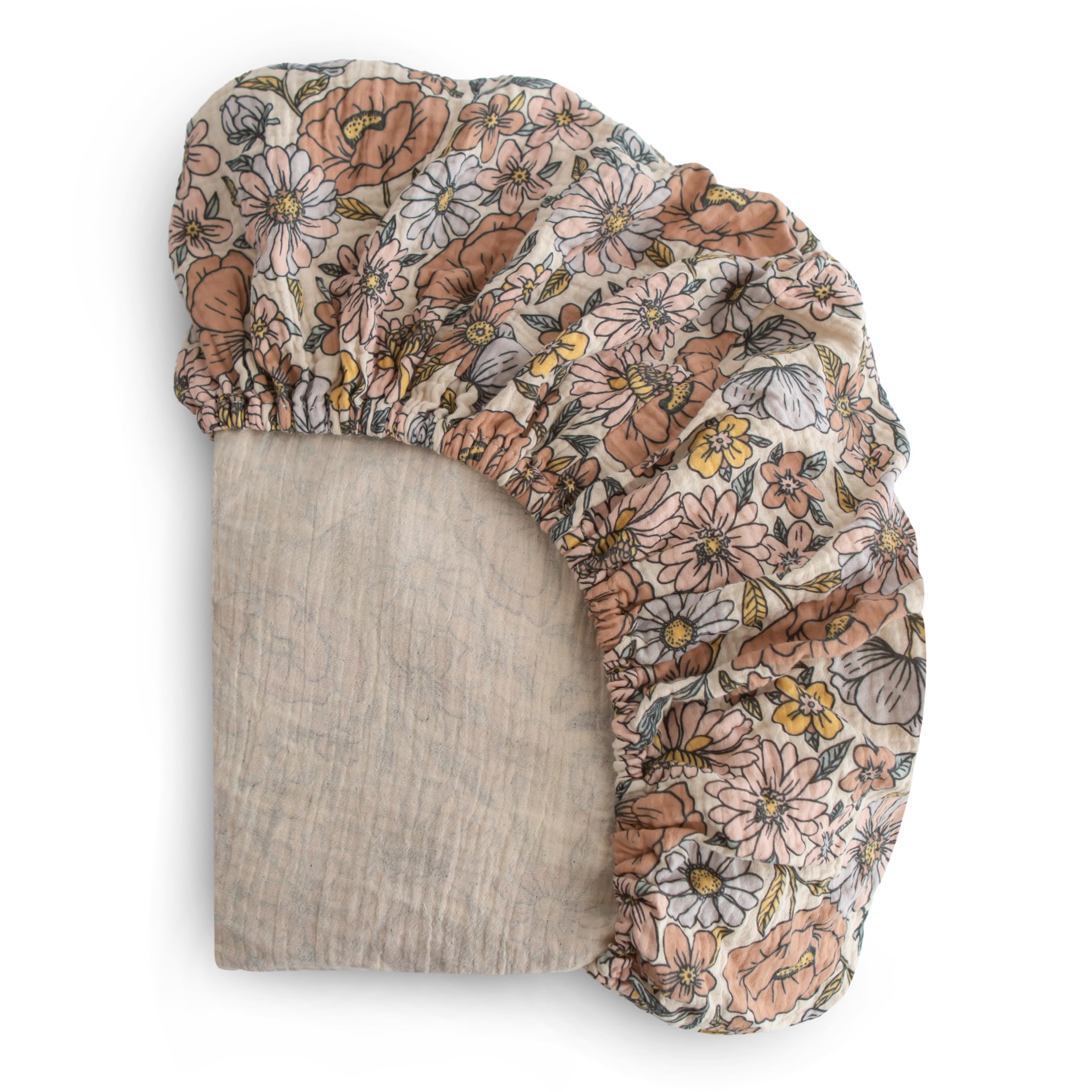 mushie Extra Soft Muslin Fitted Crib Sheet | 192 Thread Count | 28"x 52" (Fog)