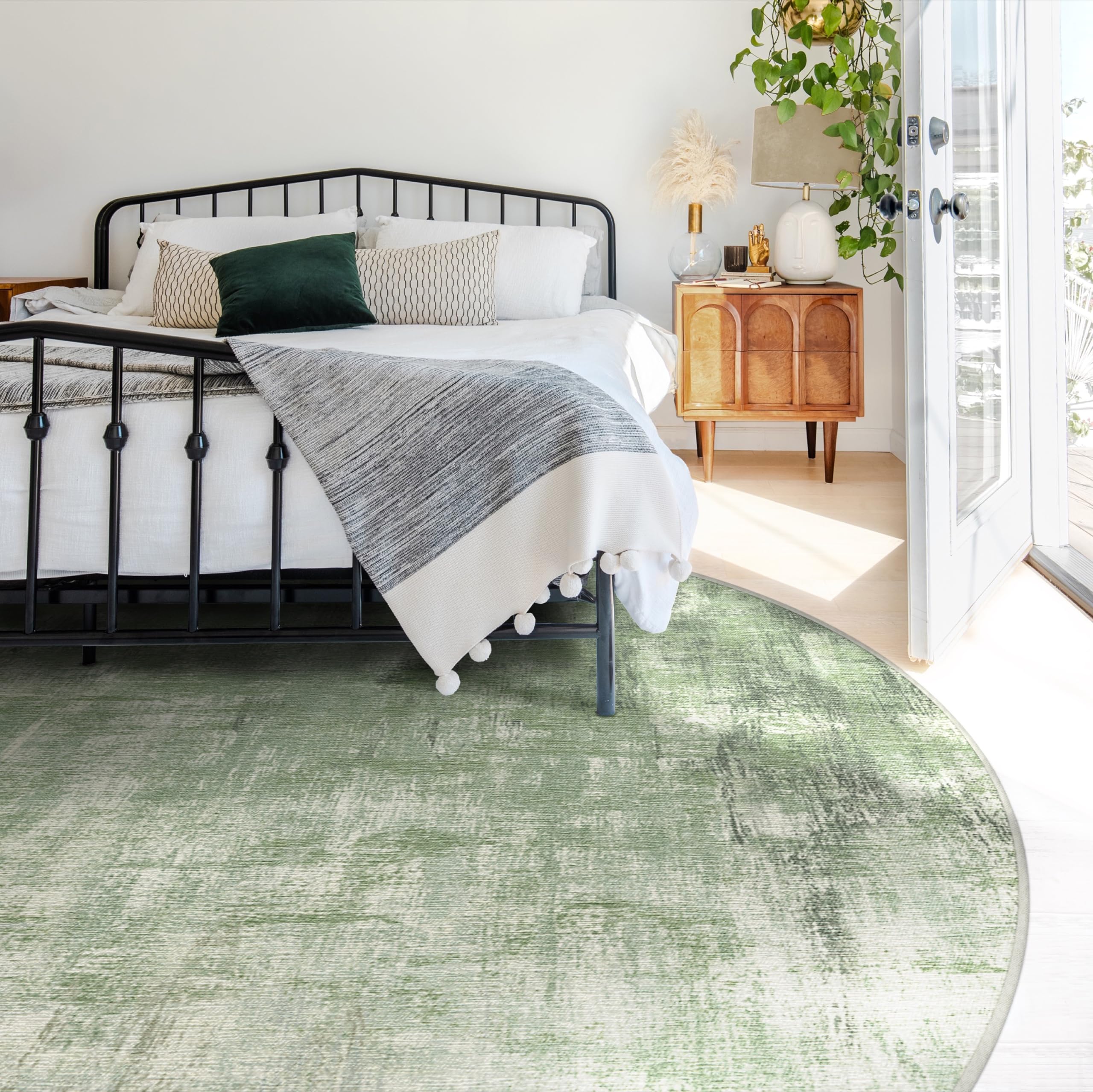 RUGGABLE Impasto Washable Rug - Perfect Modern Area Rug for Living Room Bedroom Kitchen - Non-Slip, Pet & Child Friendly, Stain & Water Resistant - Durable - Sage Green 3&