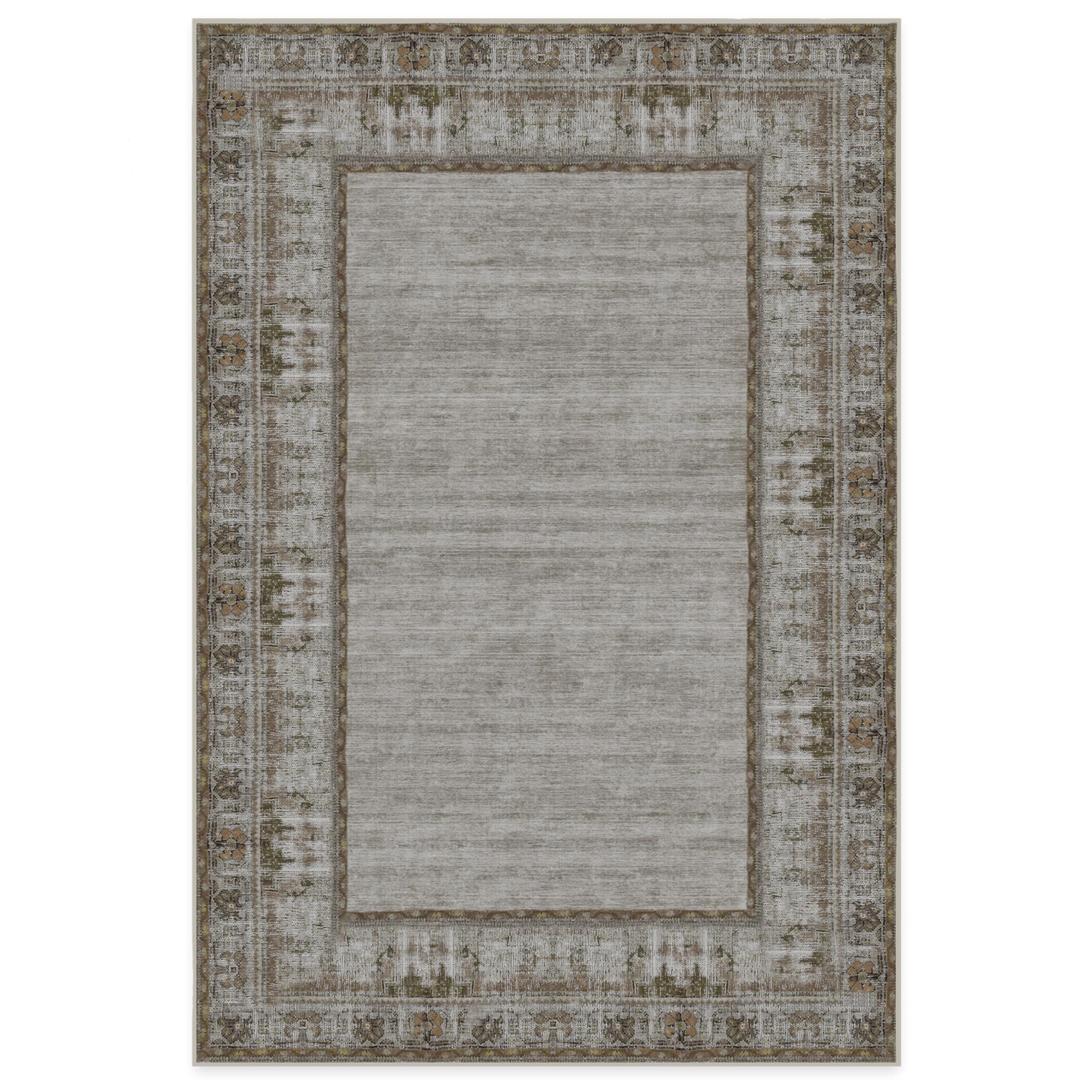 RUGGABLE Zinnia Runner Rug - Perfect Boho Washable Rug for Entryway Hallway Kitchen - Pet & Child Friendly - Stain & Water Resistant - Grey 2.5&