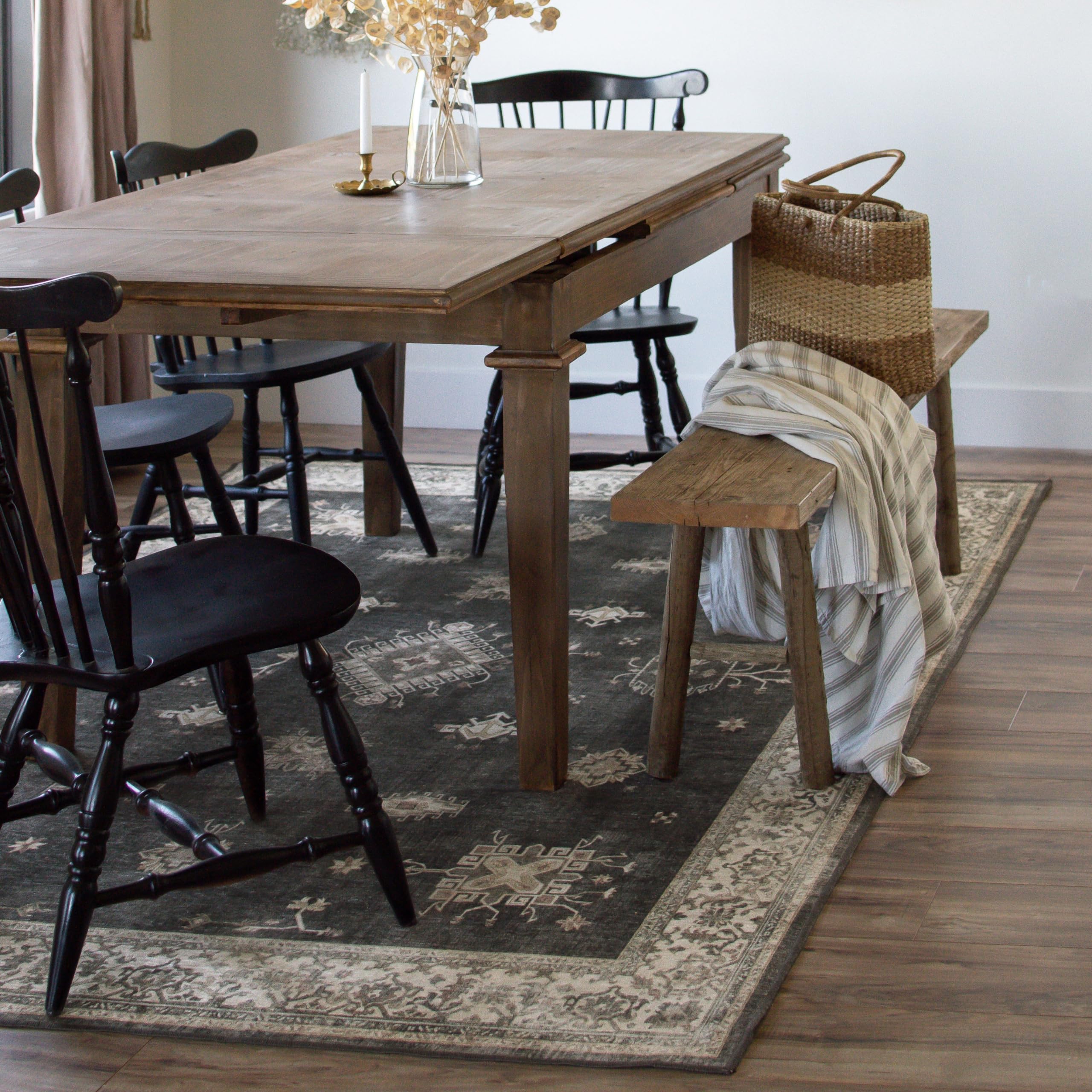 RUGGABLE – Verena Dark Wood – Machine Washable Runner Rug – Pet & Child Friendly – Stain & Water Resistant – Non-Slip – 2.5&