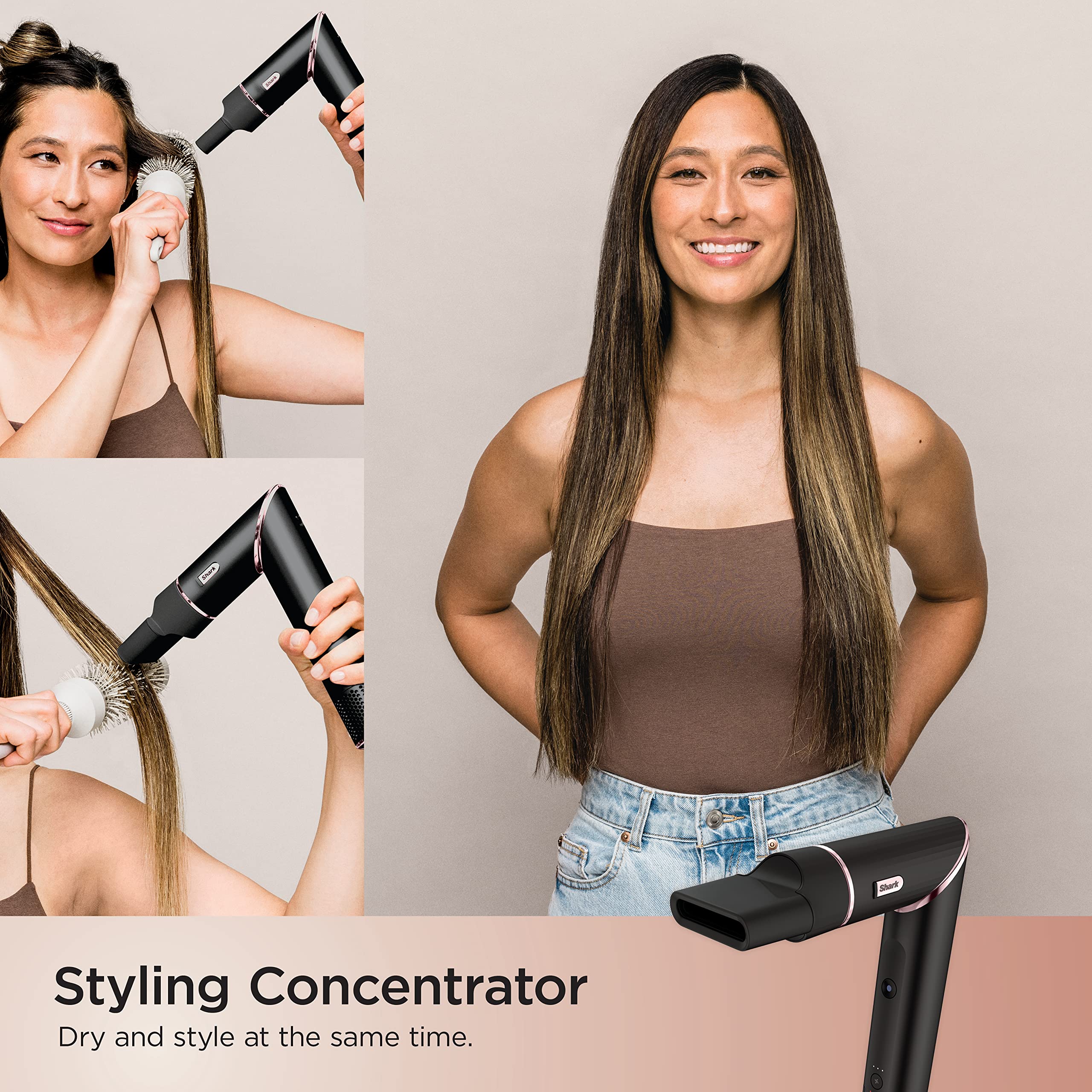 Shark HD430 FlexStyle Air Styling & Drying System, Powerful Hair Dryer Brush & Multi-Styler with Auto-Wrap Curlers, Paddle Brush, Oval Brush, Concentrator Attachment, Stone