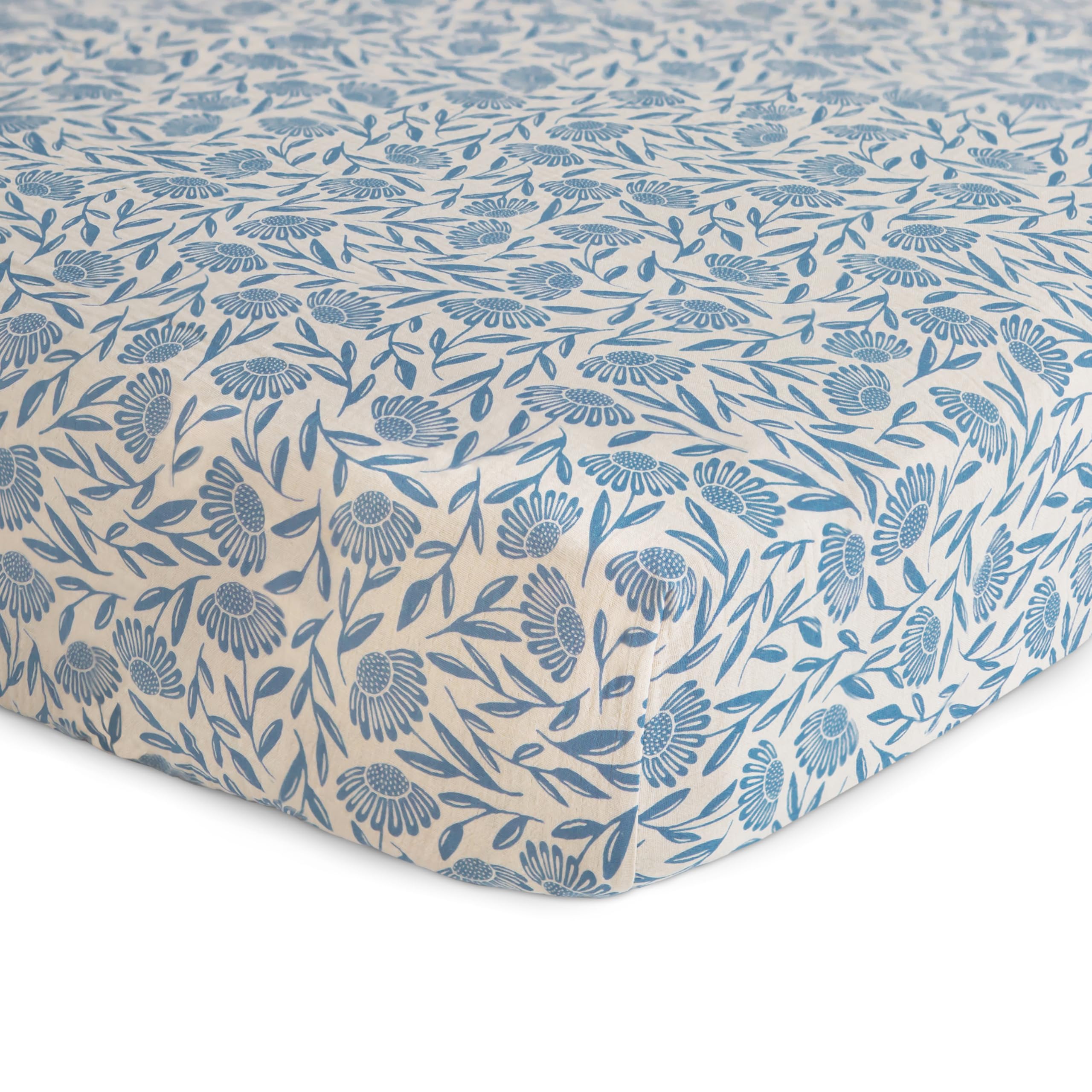 mushie Extra Soft Muslin Fitted Crib Sheet | 192 Thread Count | 28"x 52" (Fog)