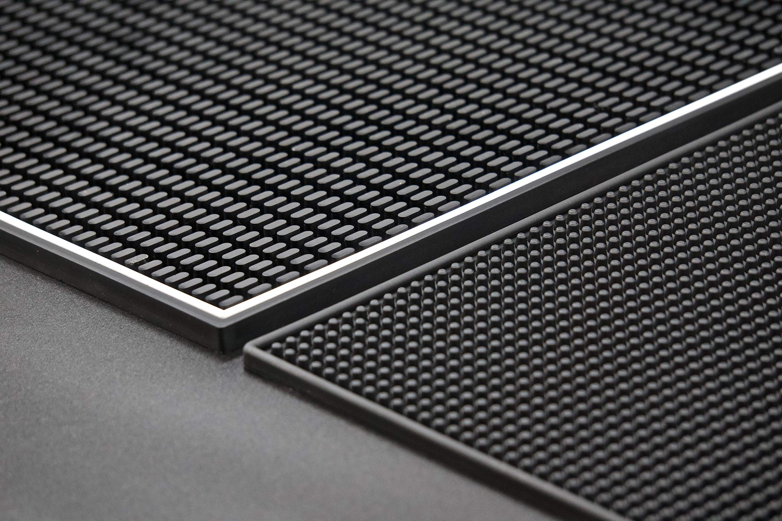 Highball & Chaser Premium Bar Mat 18in x 12in 1cm Thick Durable and Stylish Service Bar Mat for Spills, Bars, Restaurants, Counter Top Dish Drying Mat, Glass Drying Mat (1 Pack, Black Border)