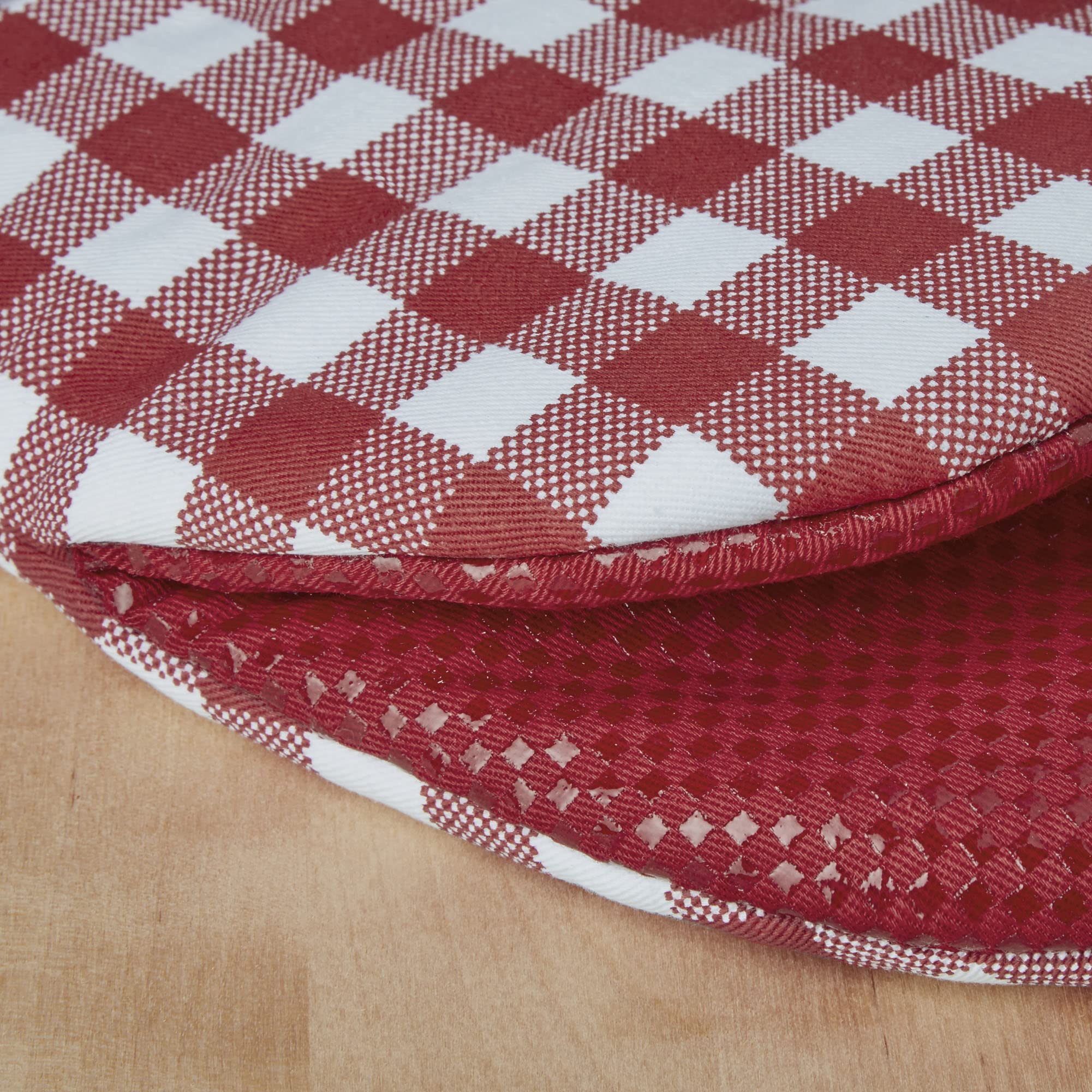 KitchenAid Gingham Mini Oven Mitt 2-Pack Set, Milkshake Tan, 5.5"x8"