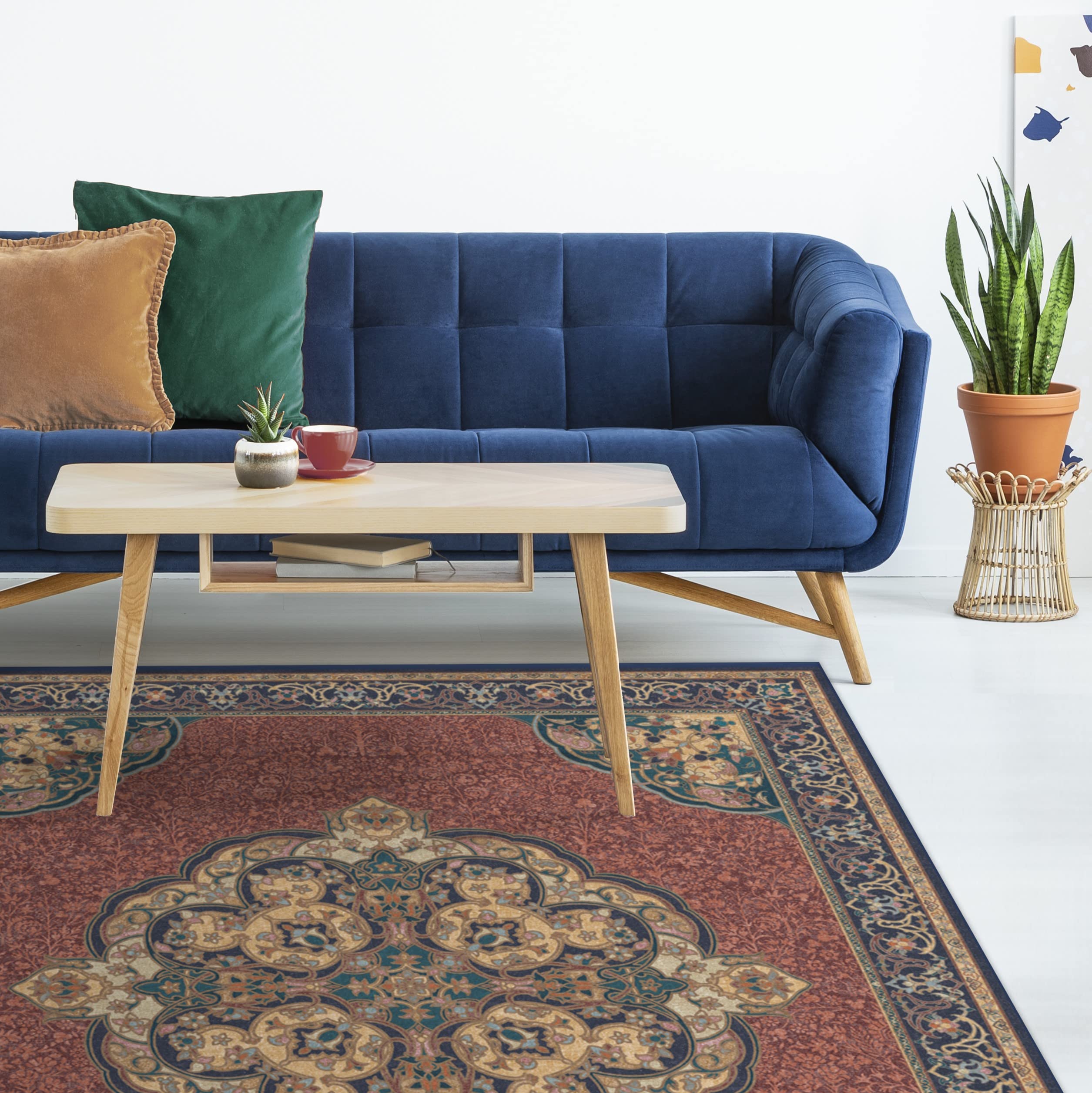 RUGGABLE Disney Traditional Mickey Mouse Washable Rug - Perfect Area Rug for Nursery Playroom Kids Room - Pet & Child Friendly - Stain & Water Resistant - Damask Grey 3&