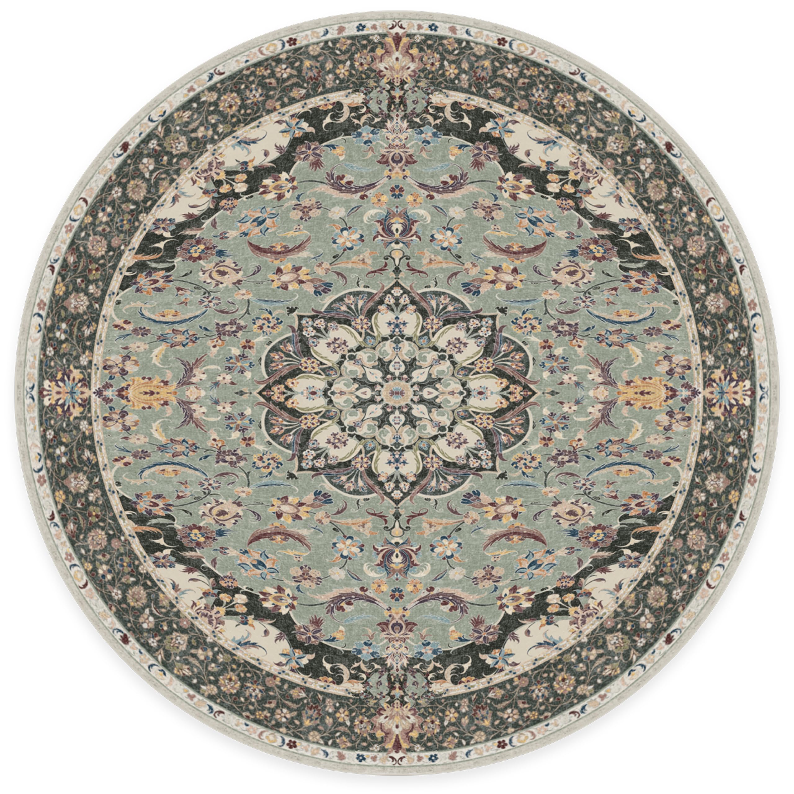 RUGGABLE Sima Washable Rug - Perfect Vintage Area Rug for Living Room Bedroom Kitchen - Pet & Child Friendly - Stain & Water Resistant - Royal Blue 2&