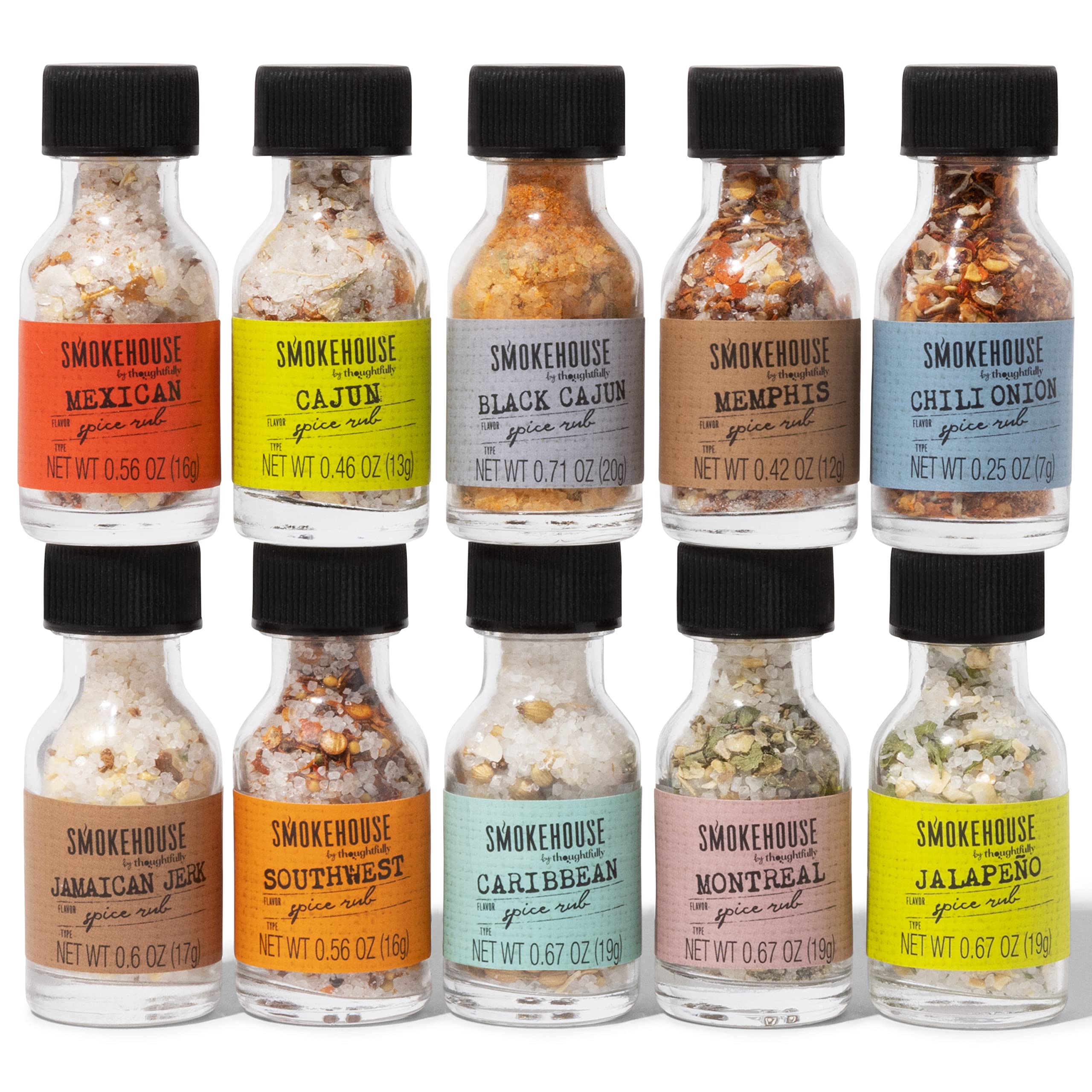 Smokehouse Gift Set by Thoughtfully, Vegan and Vegetarian Barbecue Rubs, Flavors Include Cajun, Caribbean, Memphis and Southwest, Set of 4