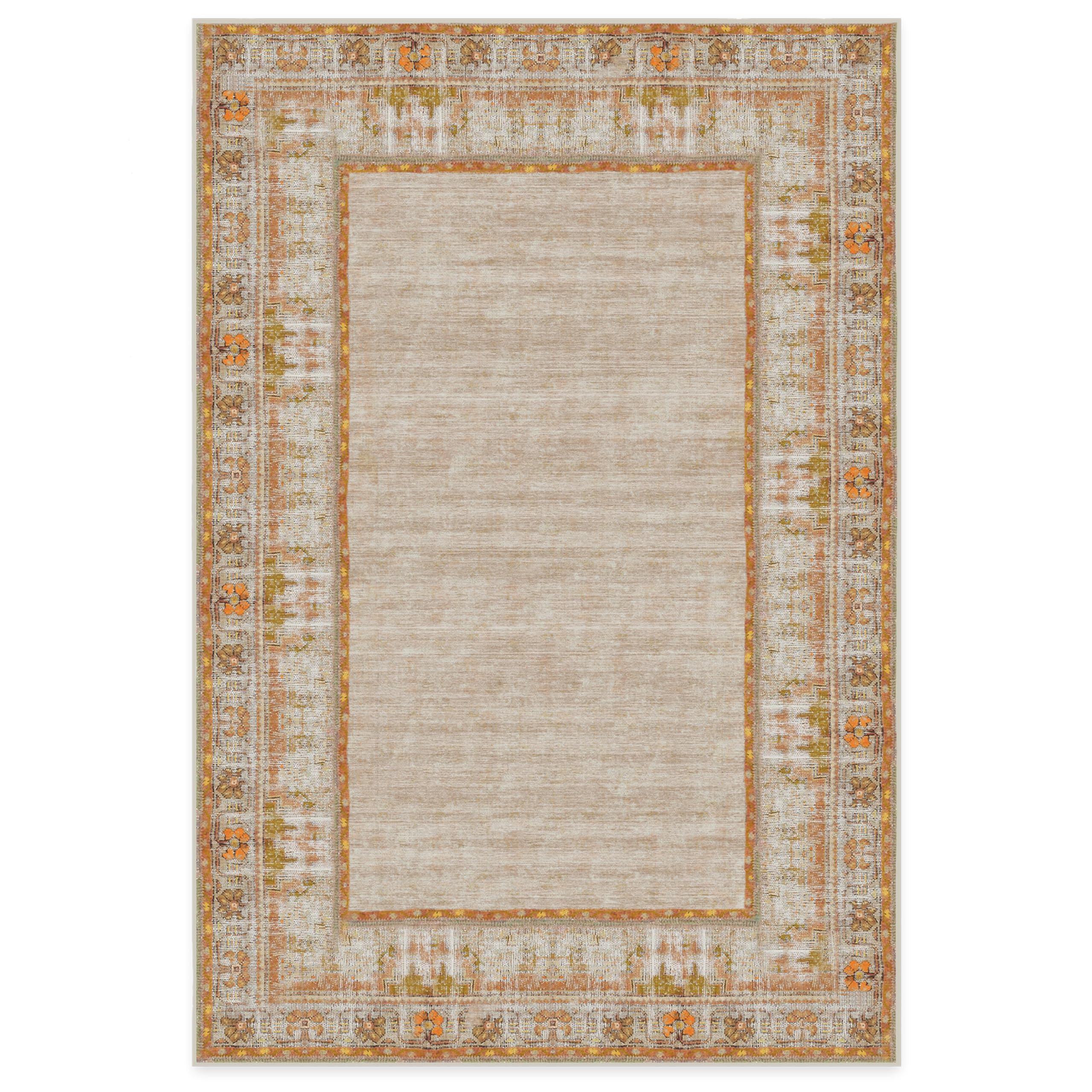 RUGGABLE Zinnia Runner Rug - Perfect Boho Washable Rug for Entryway Hallway Kitchen - Pet & Child Friendly - Stain & Water Resistant - Grey 2.5&