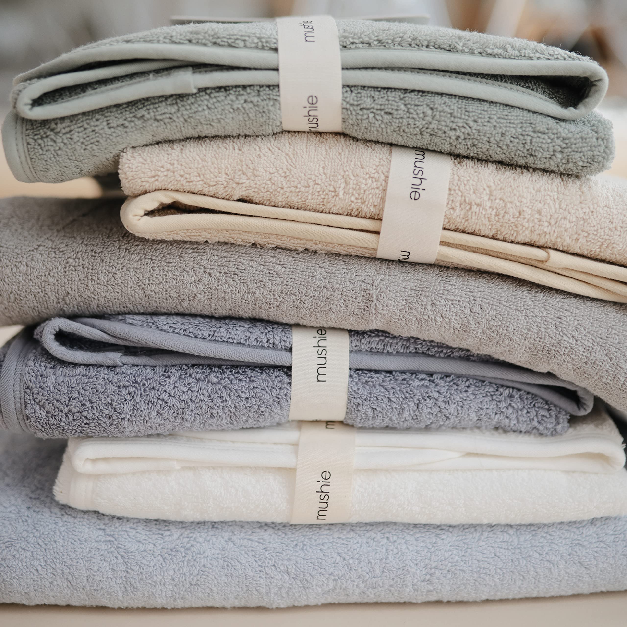 mushie Baby Hooded Towel | Organic Cotton (Moss)