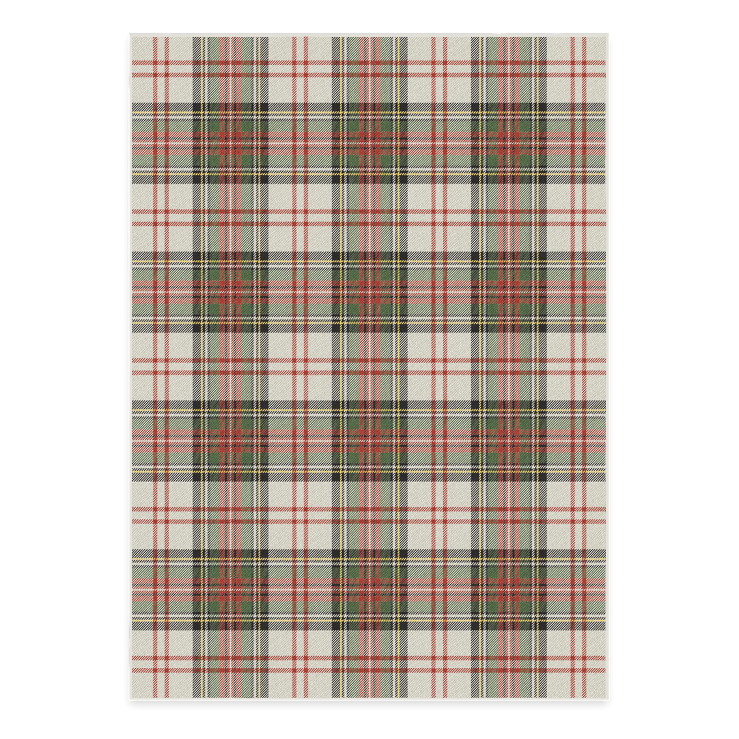 RUGGABLE Winter Plaid Washable Rug - Perfect Holiday Area Rug for Living Room Bedroom Kitchen - Pet & Child Friendly - Stain & Water Resistant - Dress Stewart Tartan Plaid 3&