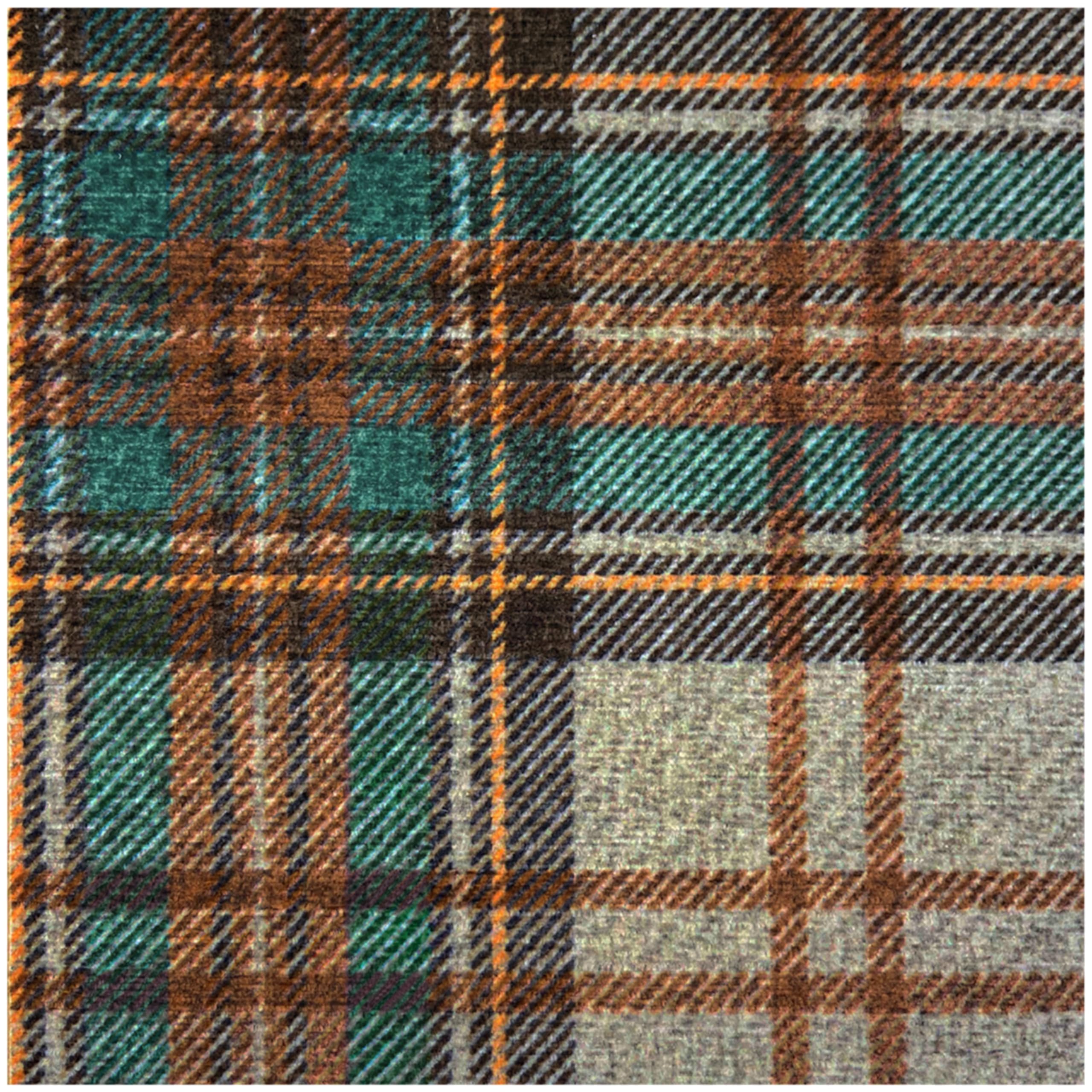 RUGGABLE Winter Plaid Washable Rug - Perfect Holiday Area Rug for Living Room Bedroom Kitchen - Pet & Child Friendly - Stain & Water Resistant - Dress Stewart Tartan Plaid 3&