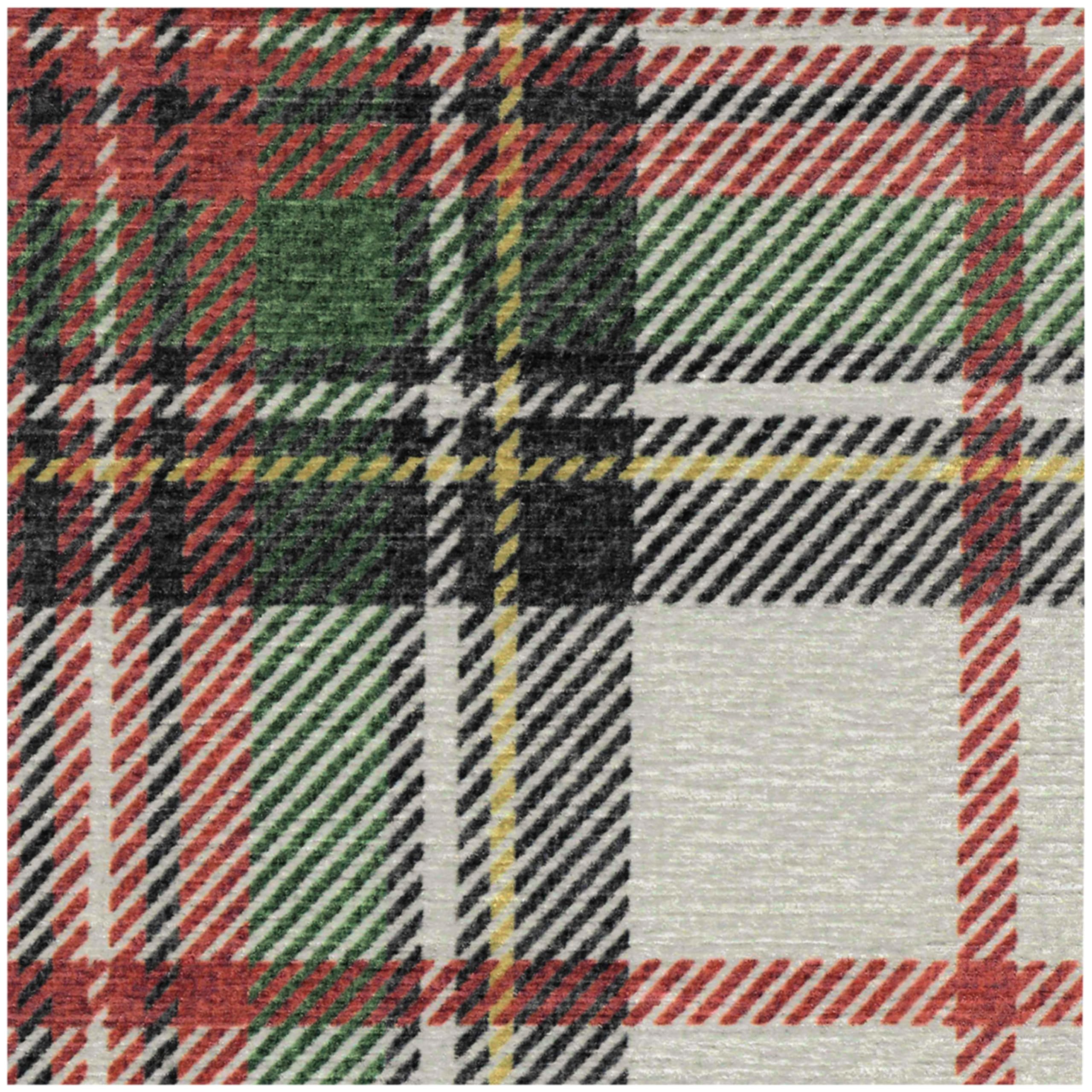 RUGGABLE Winter Plaid Washable Rug - Perfect Holiday Area Rug for Living Room Bedroom Kitchen - Pet & Child Friendly - Stain & Water Resistant - Dress Stewart Tartan Plaid 3&