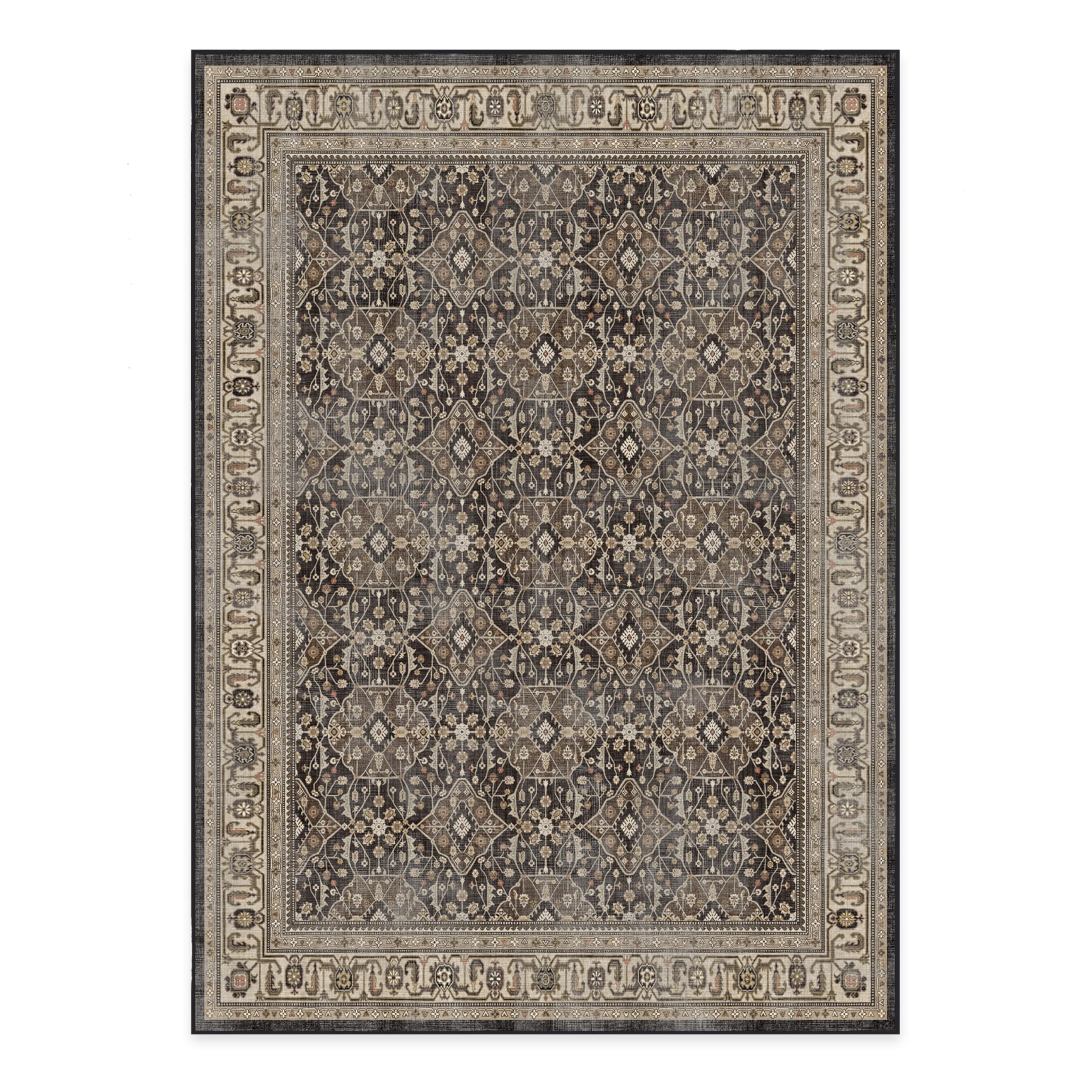 RUGGABLE – Alessia Dark Wood – Machine Washable Area Rug – Pet & Child Friendly – Stain & Water Resistant – Non-Slip – 5&