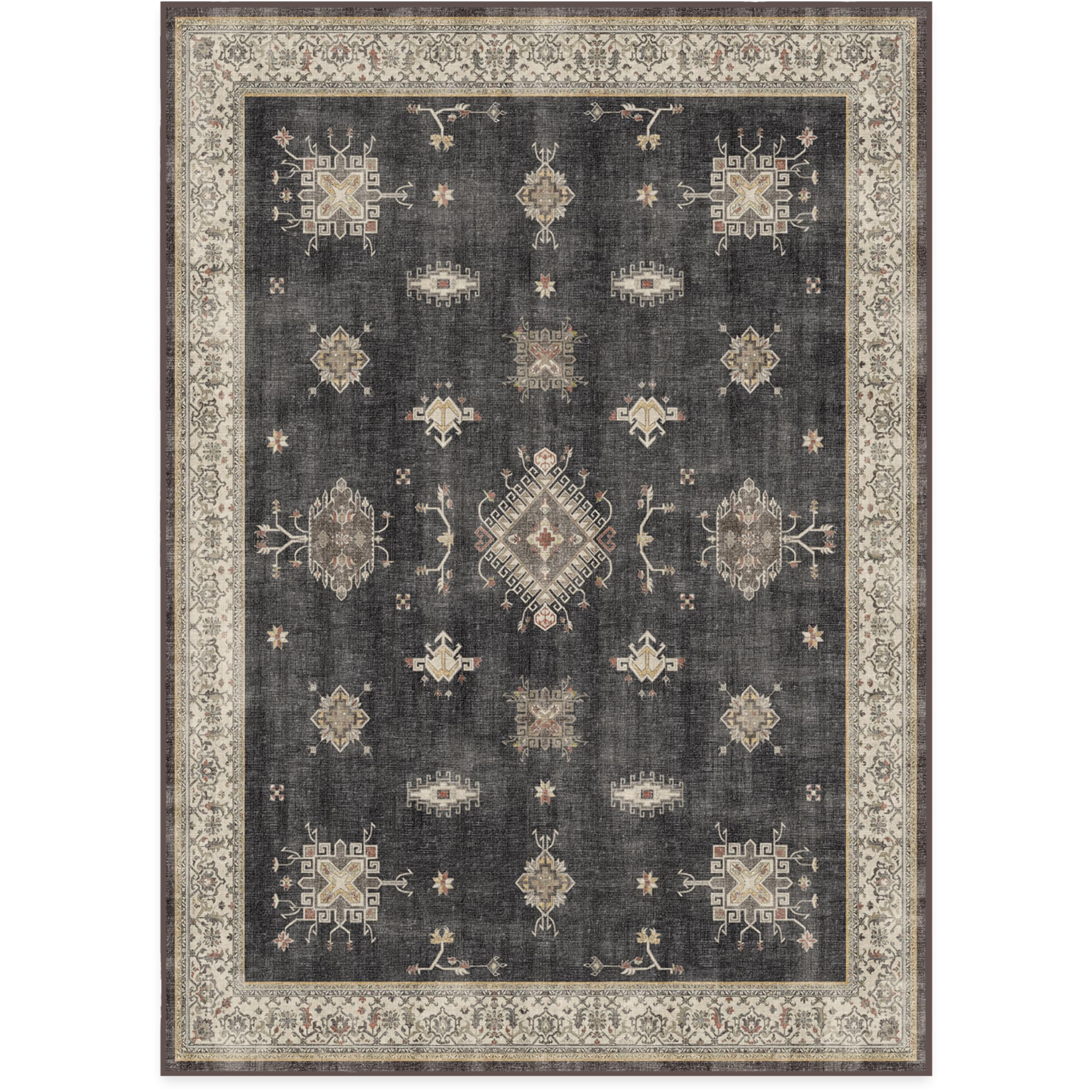 RUGGABLE – Verena Dark Wood – Machine Washable Runner Rug – Pet & Child Friendly – Stain & Water Resistant – Non-Slip – 2.5&