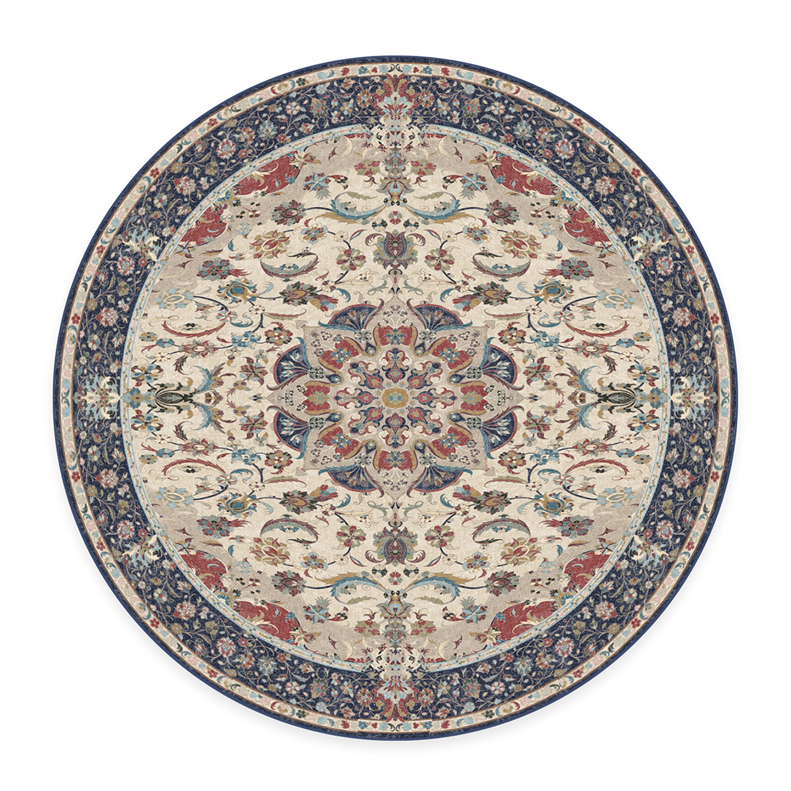 RUGGABLE Sima Washable Rug - Perfect Vintage Area Rug for Living Room Bedroom Kitchen - Pet & Child Friendly - Stain & Water Resistant - Royal Blue 2&