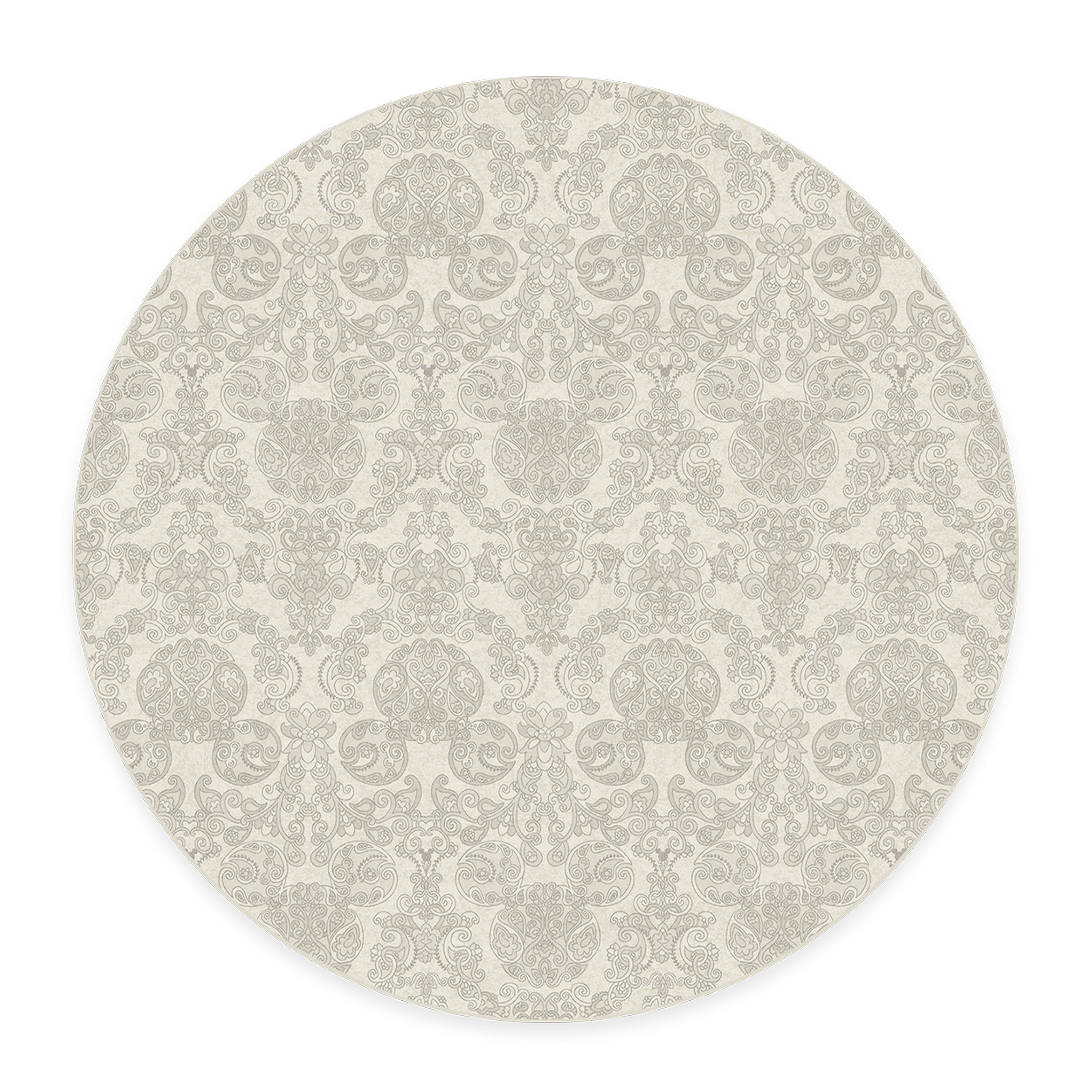 RUGGABLE Disney Traditional Mickey Mouse Washable Rug - Perfect Area Rug for Nursery Playroom Kids Room - Pet & Child Friendly - Stain & Water Resistant - Damask Grey 3&