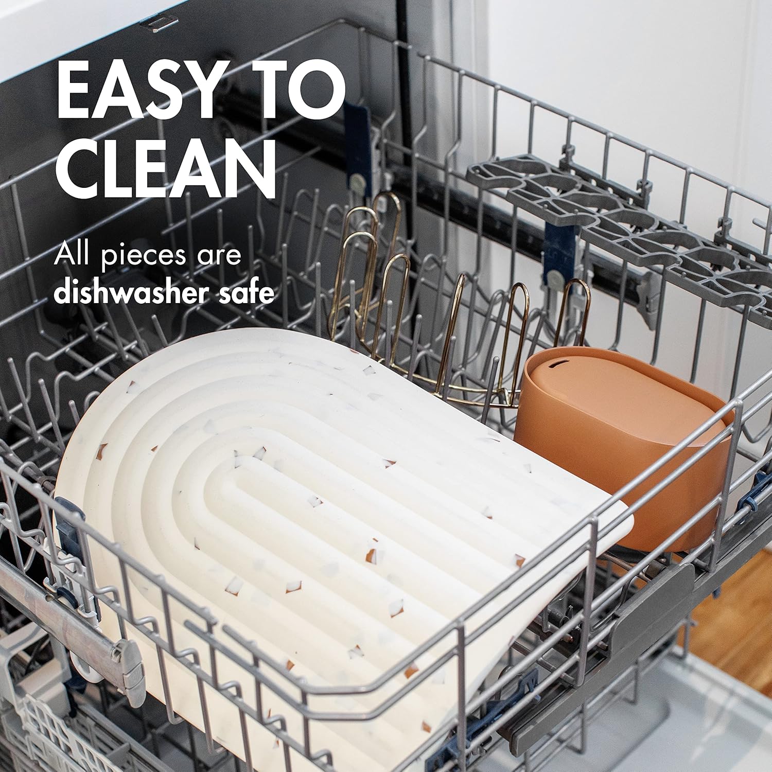 Boon ARC Modular Drying Rack — Includes Silicone Drying Mat, Accessory Cup, and 7-Prong Wire Bottle Rack — Baby Essentials